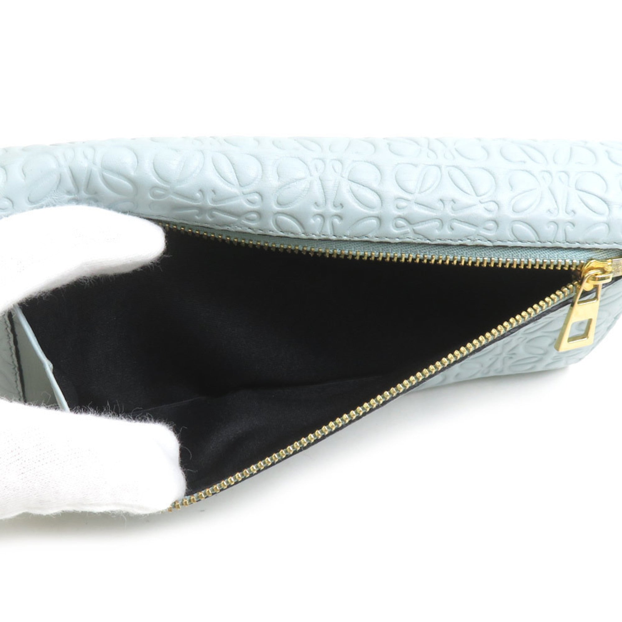 Loewe Light Blue Leather Long Wallet (Bi-Fold) (Pre-Owned)