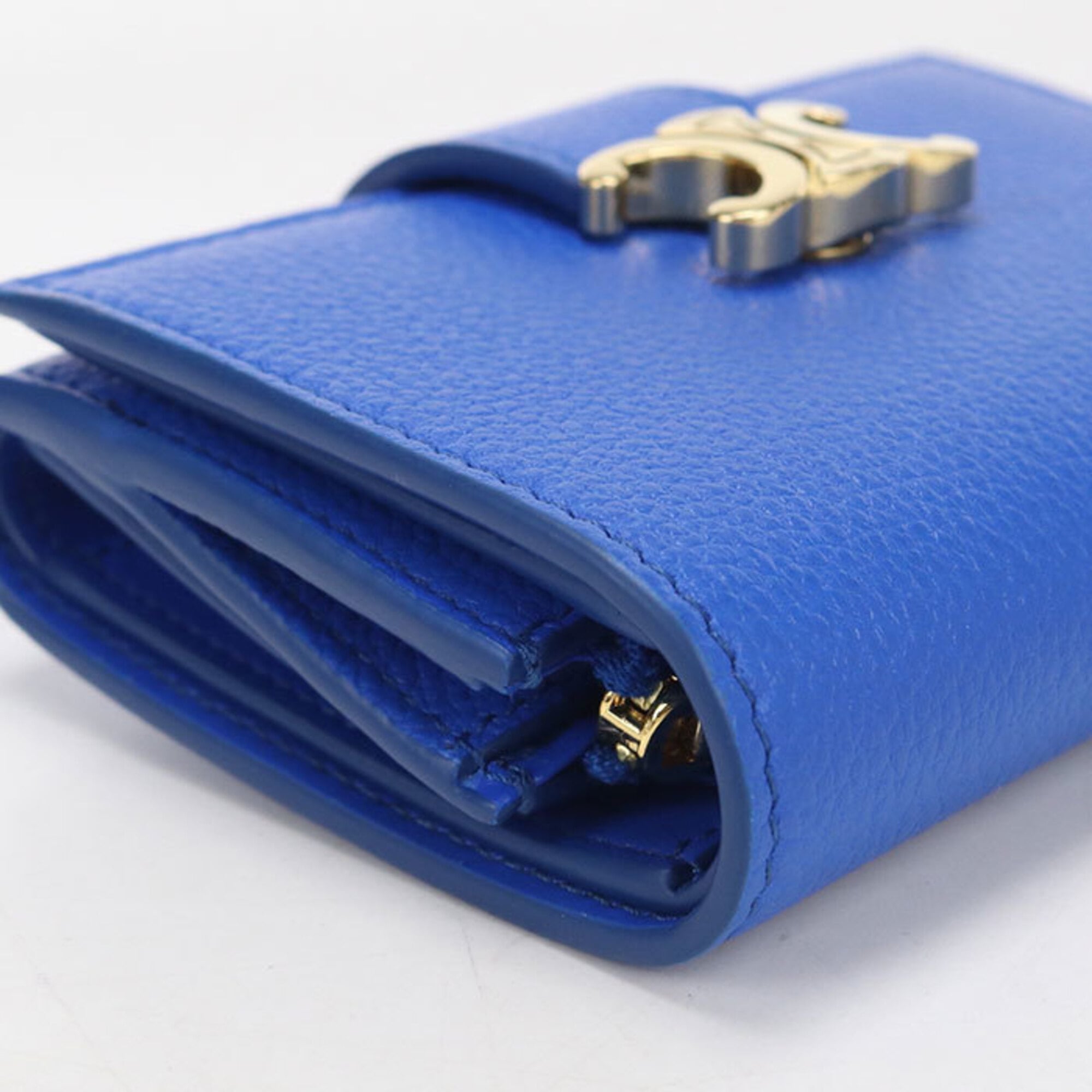 Celine Blue Leather Wallet (Tri-Fold) (Pre-Owned)