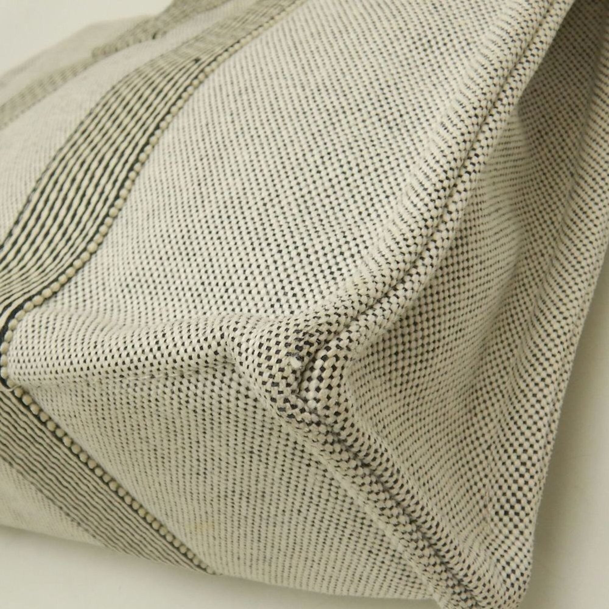 Hermes Black Gray Canvas Tote Bag (Pre-Owned)
