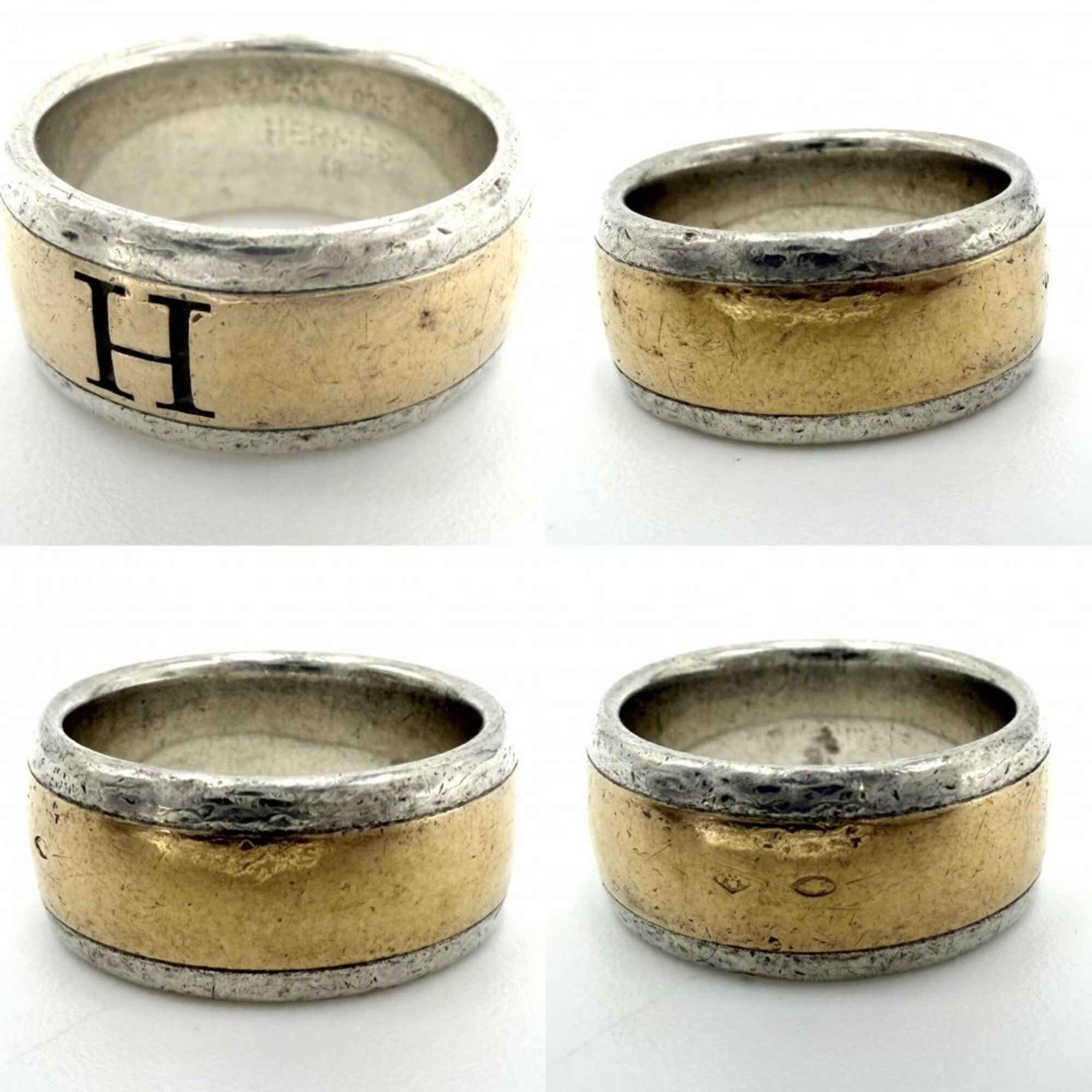 Hermes Yellow Gold (18K) Silver 925 Band Ring (Pre-Owned)
