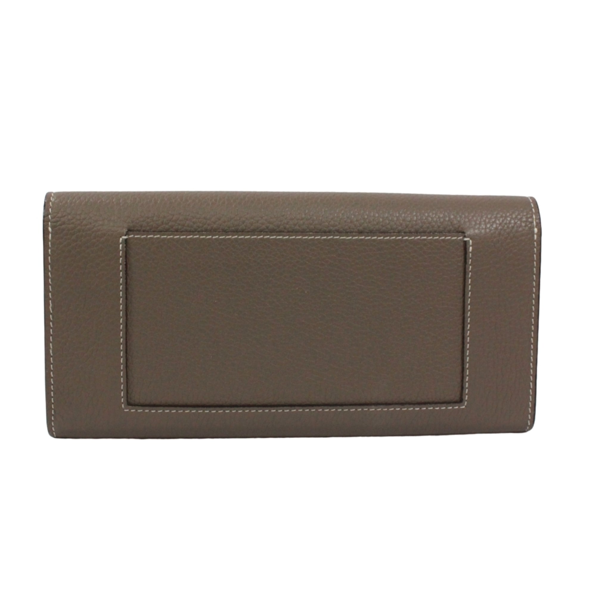 Celine Grayish Yellow Leather Long Wallet (Bi-Fold) (Pre-Owned)