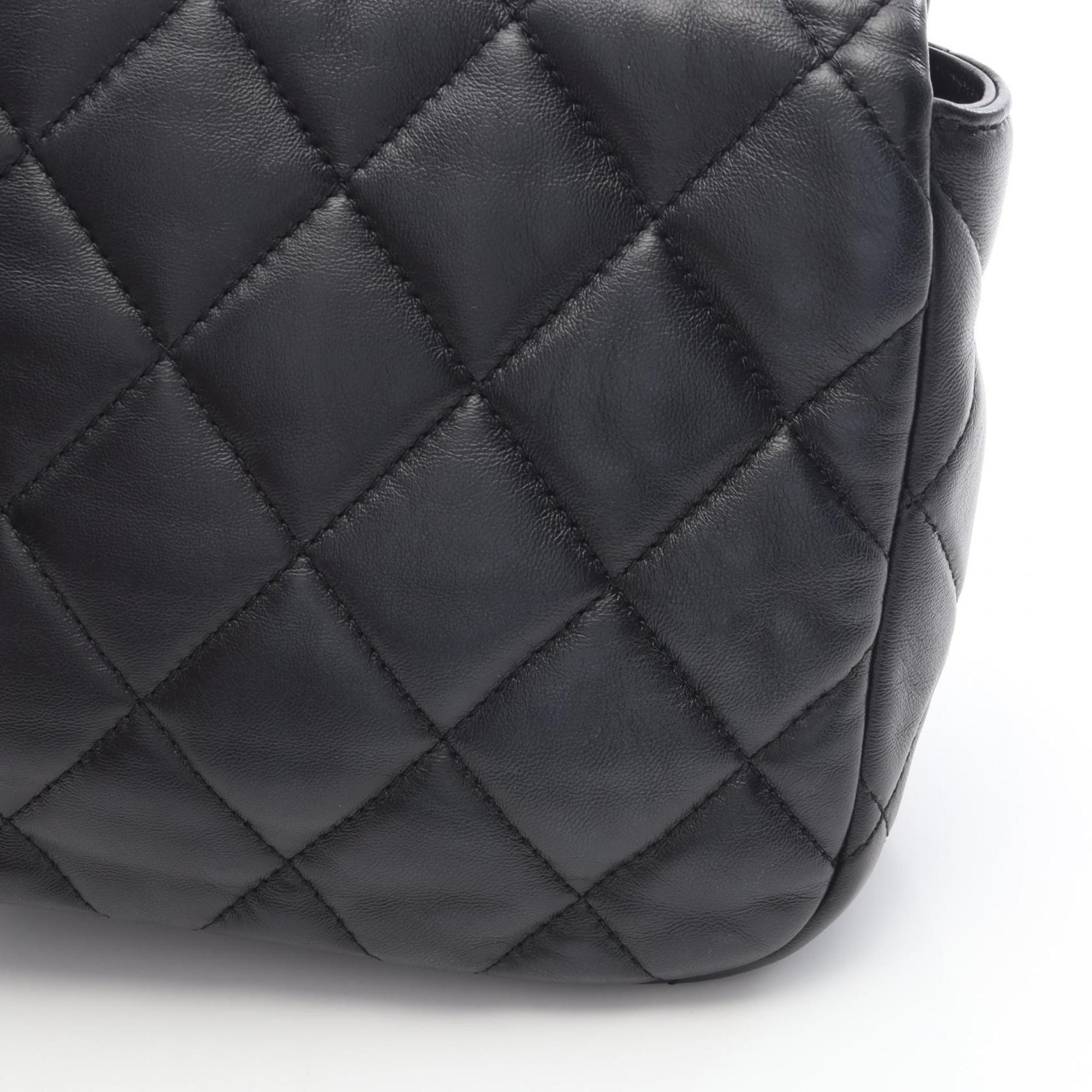 Chanel Black Leather Handbag Shoulder Bag (Pre-Owned)