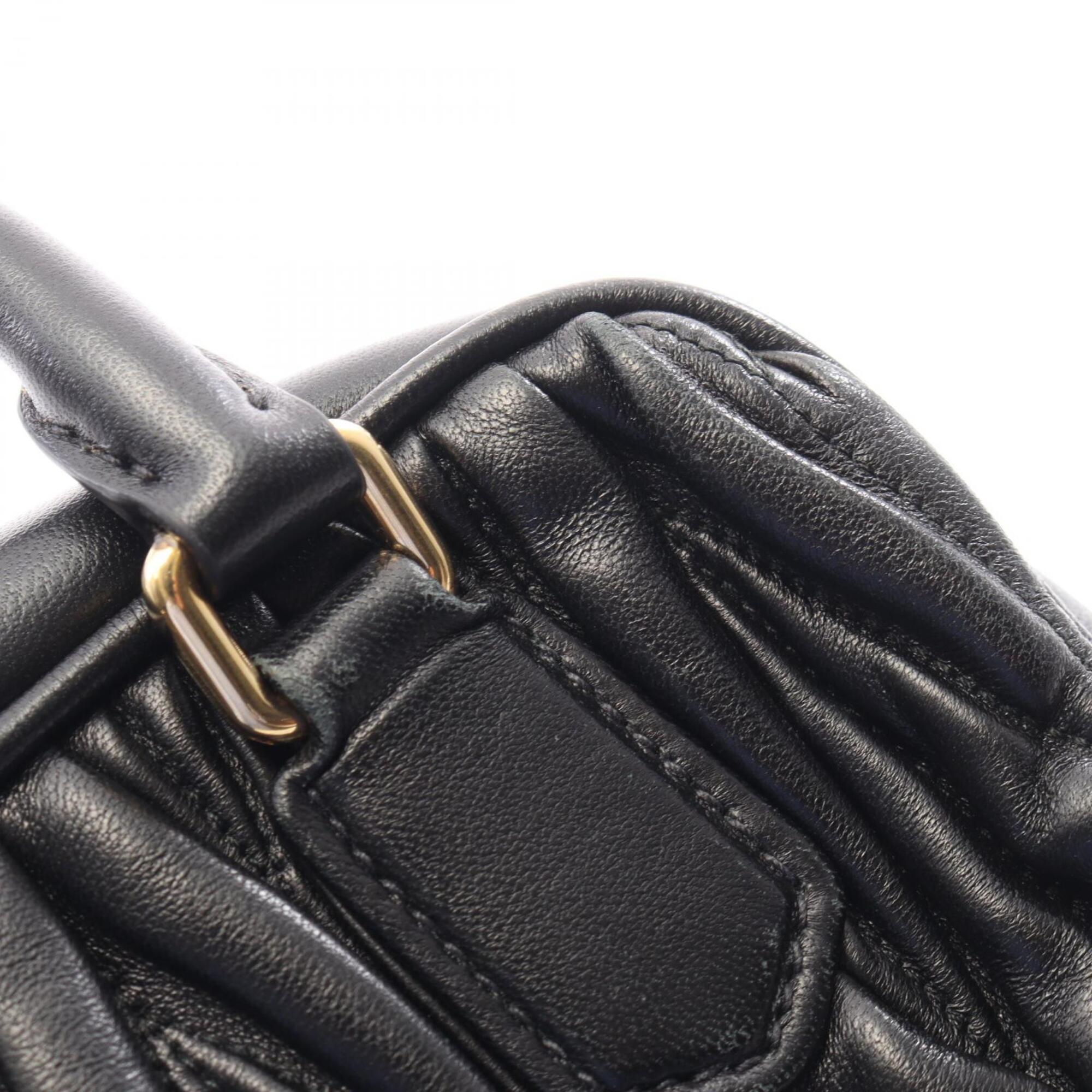 Miu Miu Matelasse Black Leather Handbag (Pre-Owned)