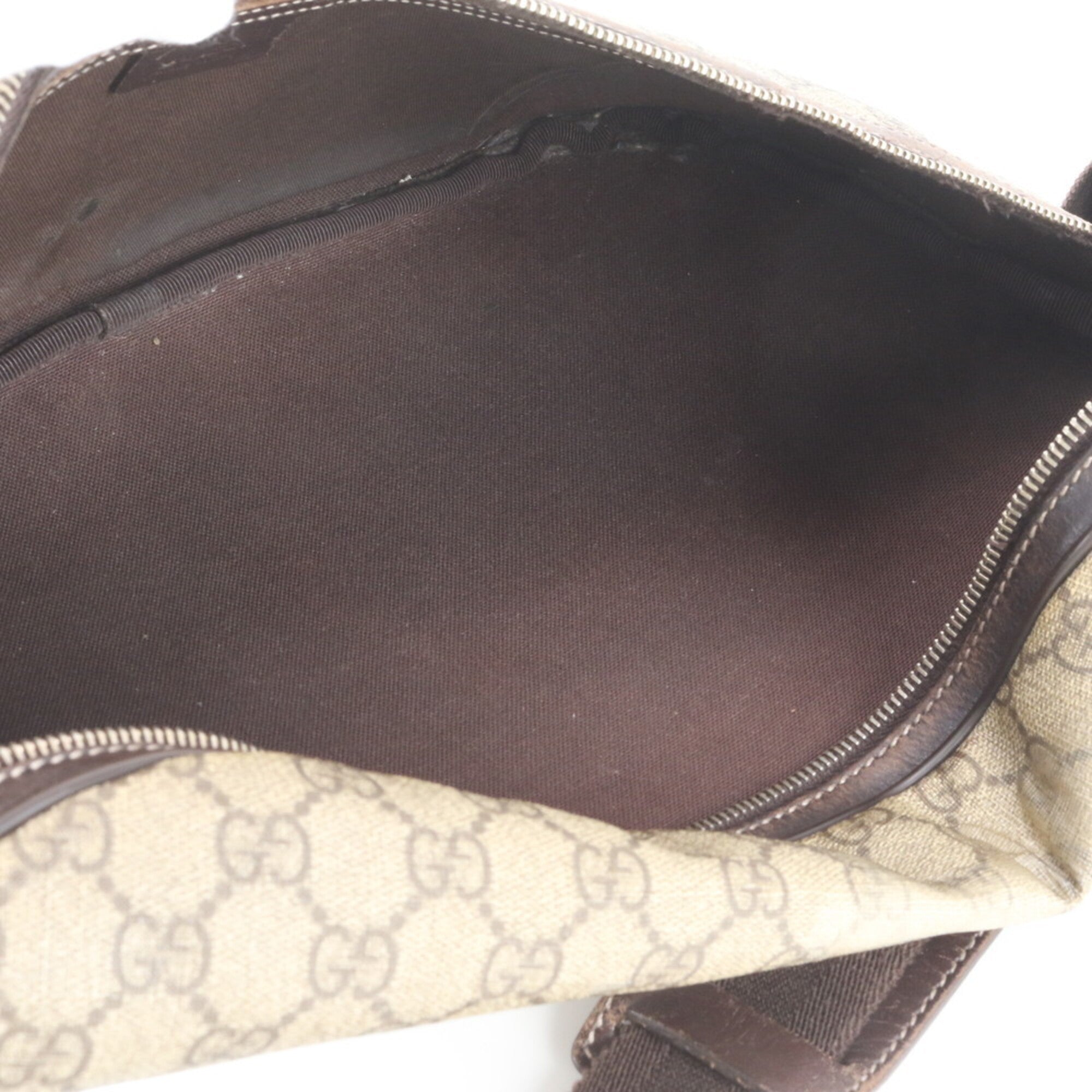 Gucci Beige Brown Leather Coated Canvas Fanny Pack Shoulder Bag Sling Bag Tote Bag (Pre-Owned)