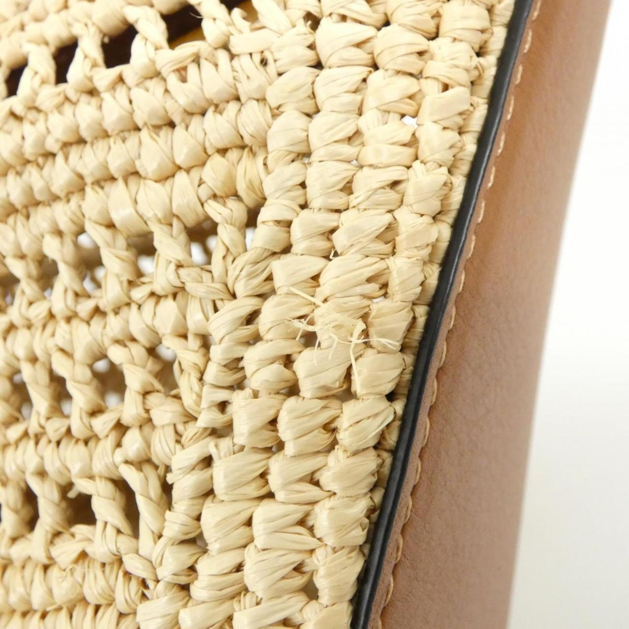 Loewe Brown Raffia Leather Shoulder Bag (Pre-Owned)
