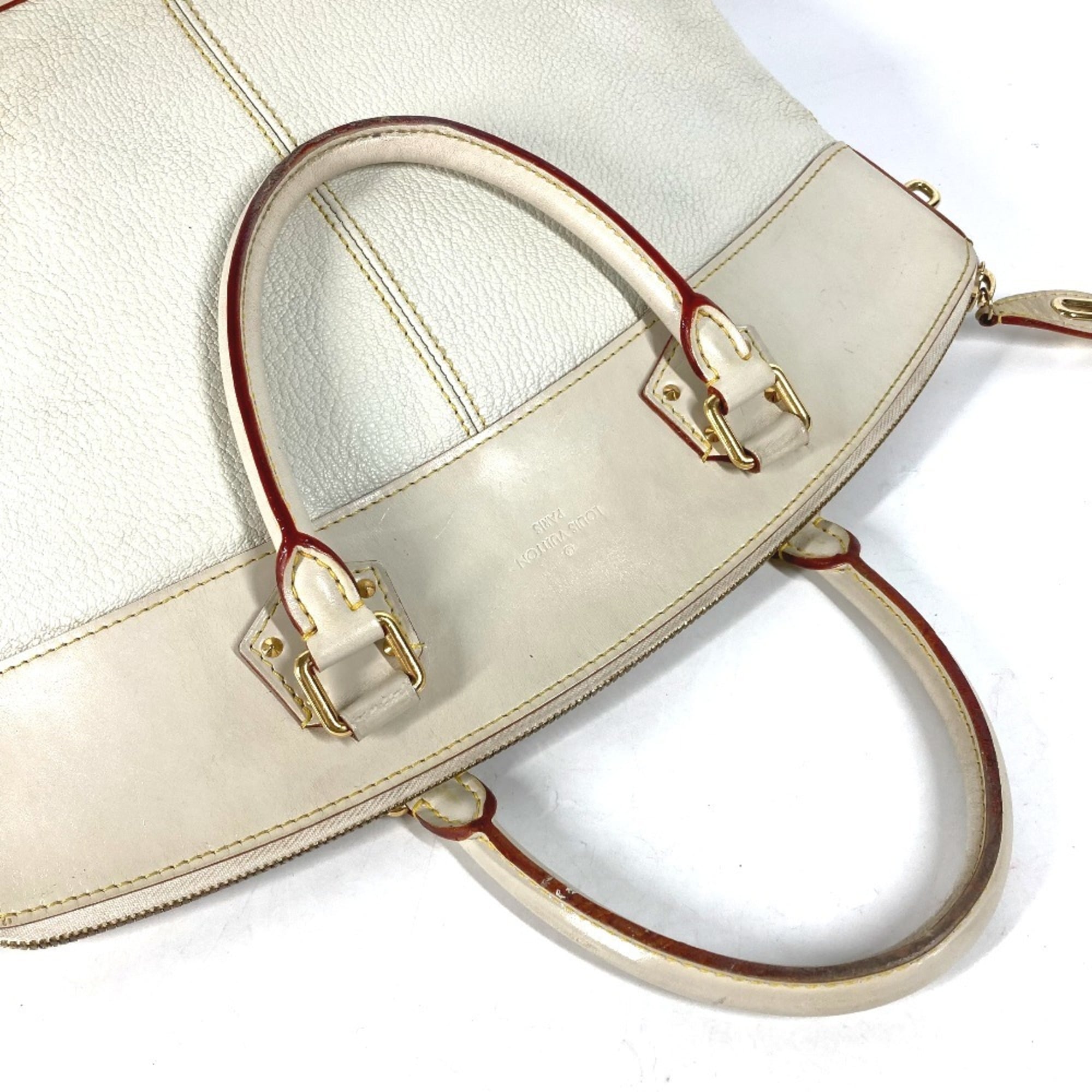 Louis Vuitton Galle White Yellow Suhali Leather Handbag Tote Bag (Pre-Owned)