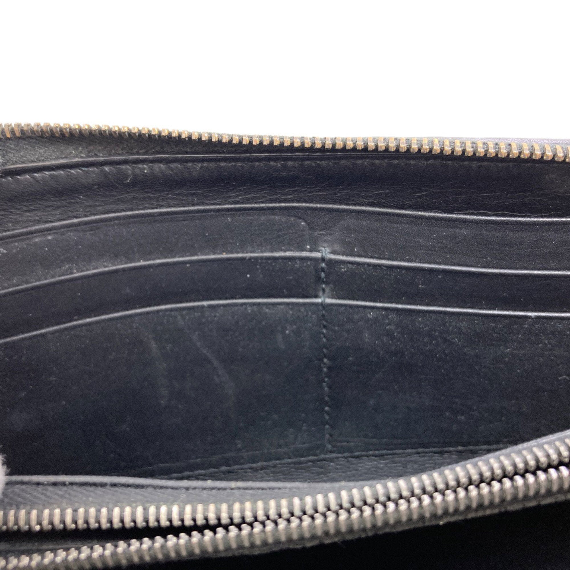 Bottega Veneta Black Leather Long Wallet (Bi-Fold) (Pre-Owned)