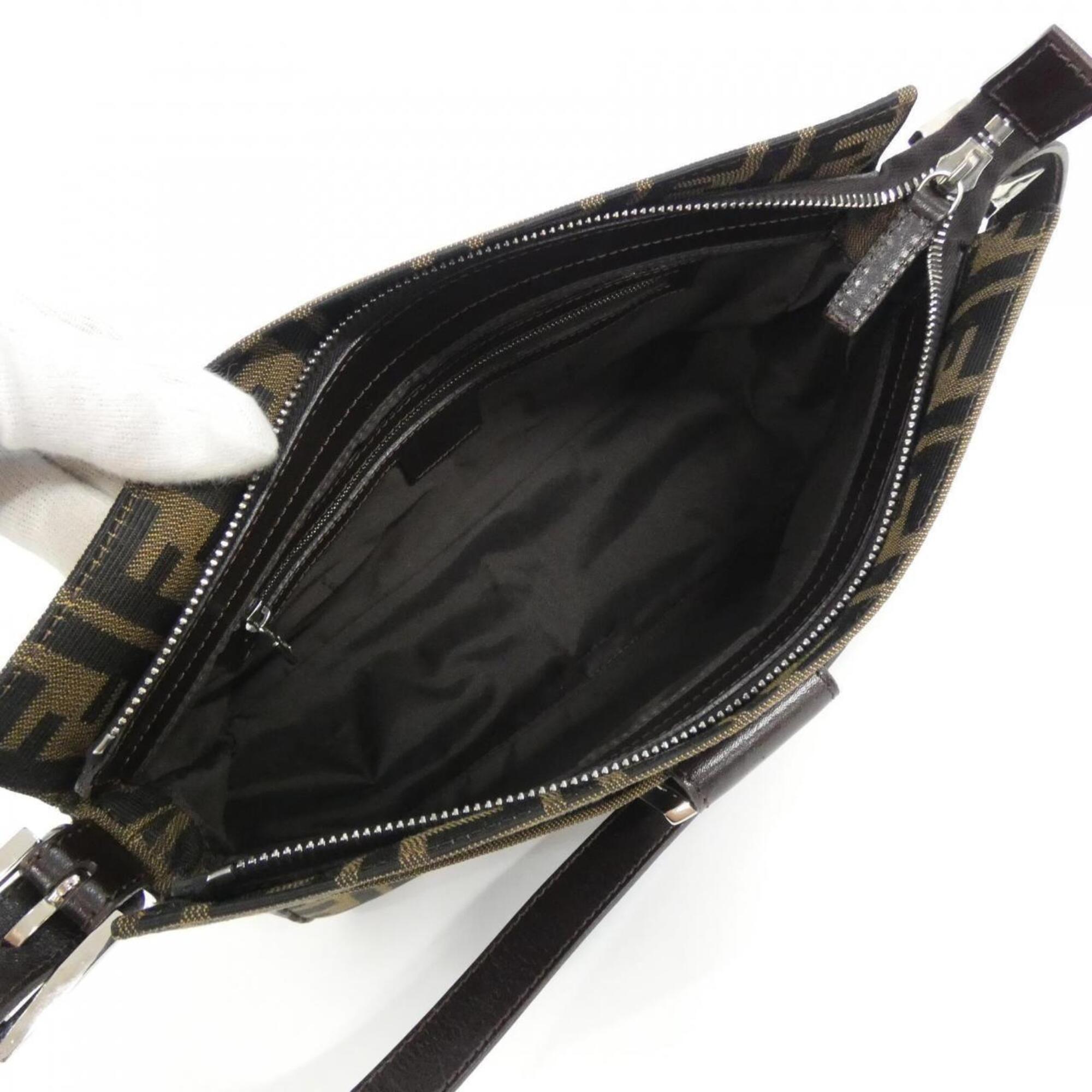 Fendi Brown Canvas Shoulder Bag (Pre-Owned)