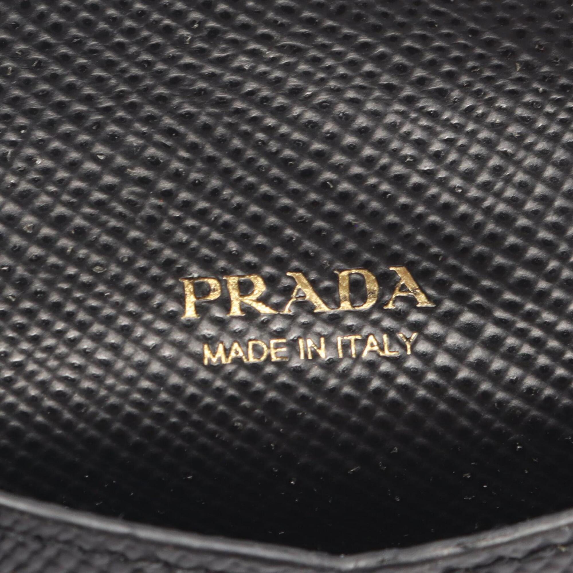 Prada Black Saffiano Triangle Long Wallet (Bi-Fold) (Pre-Owned)
