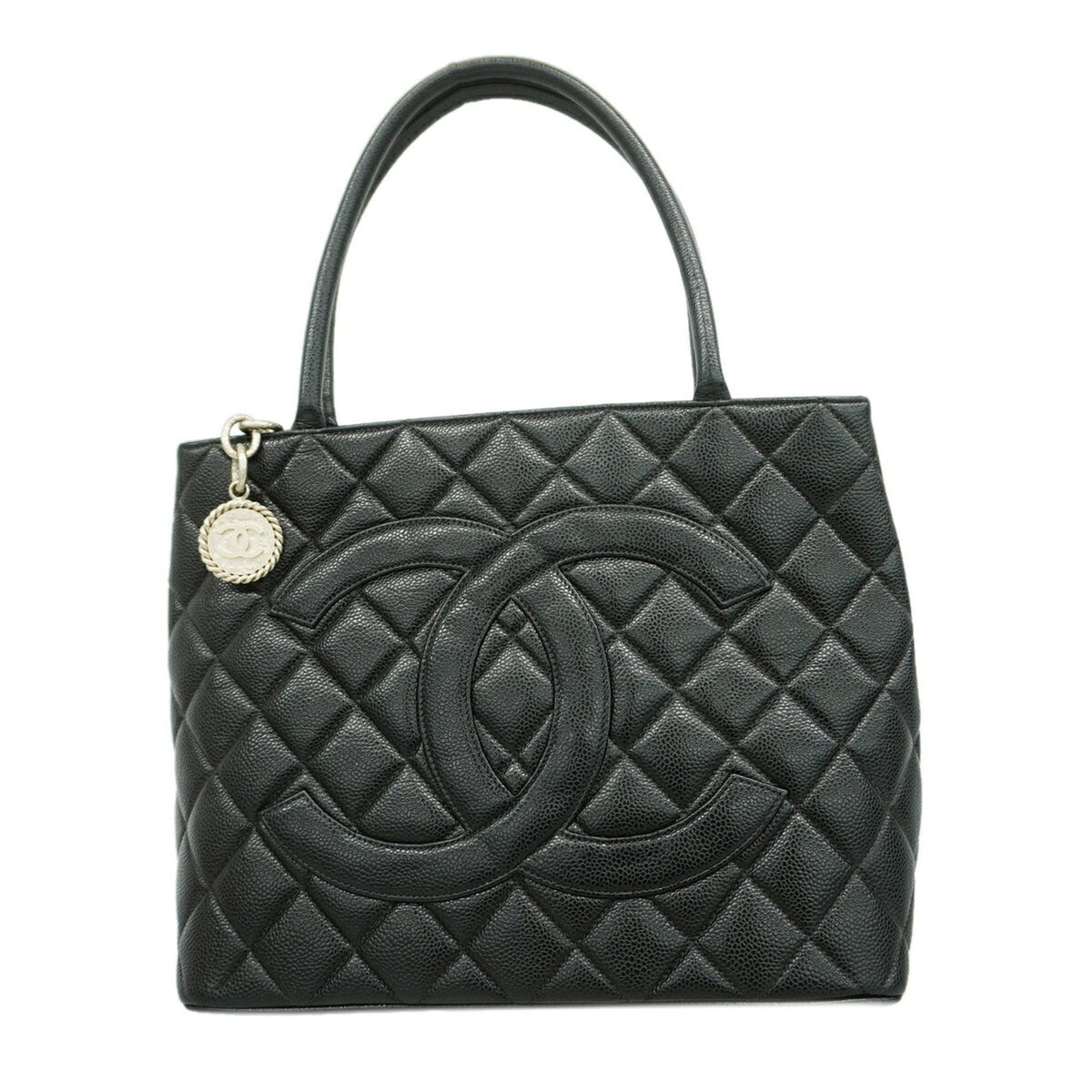 Chanel Black Grained Calfskin Tote Bag (Pre-Owned)