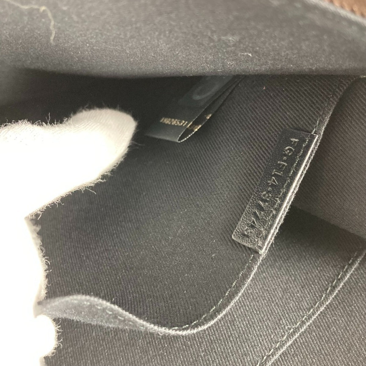 Bvlgari Black Brown Leather Clutch Bag (Pre-Owned)