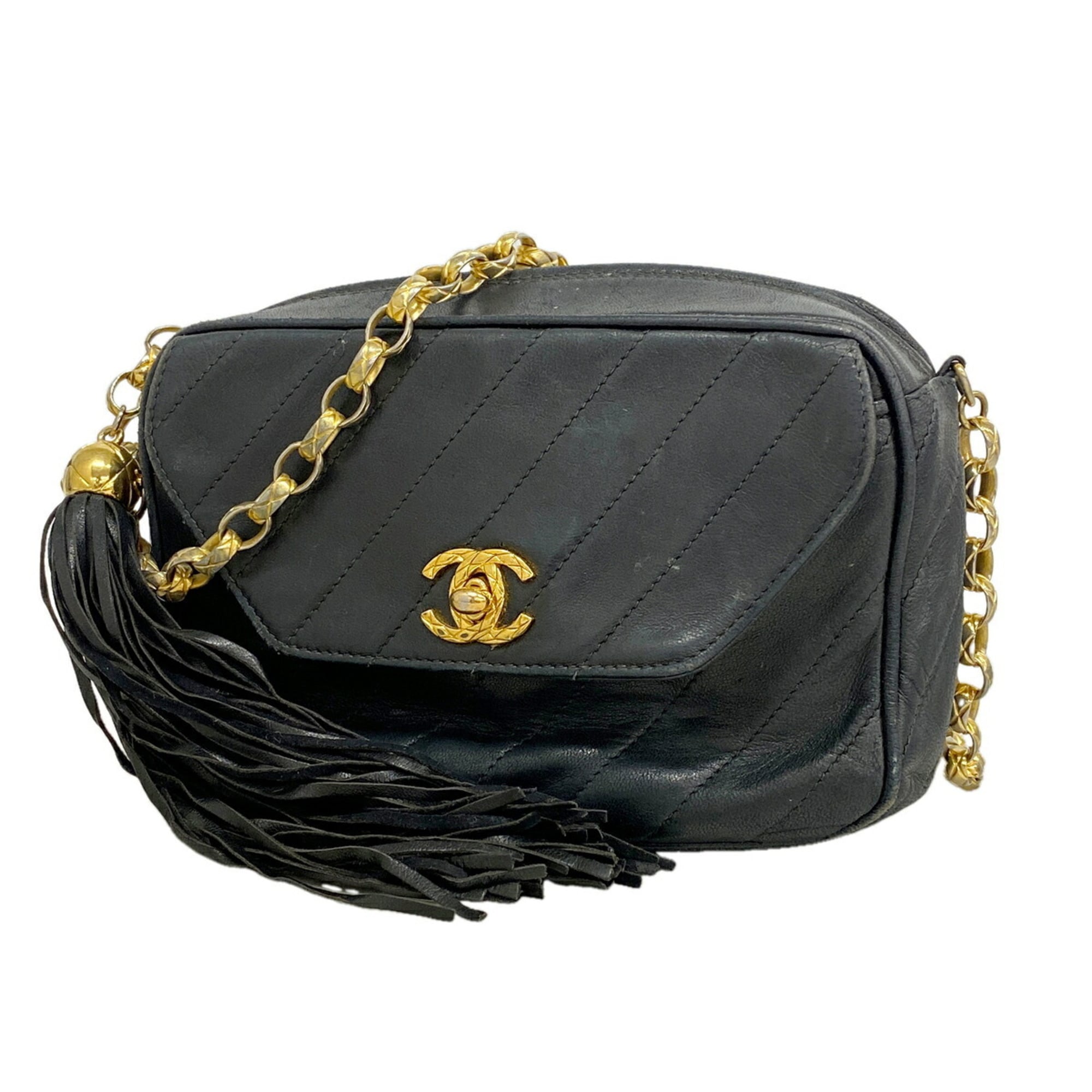 Chanel Black Leather Shoulder Bag (Pre-Owned)