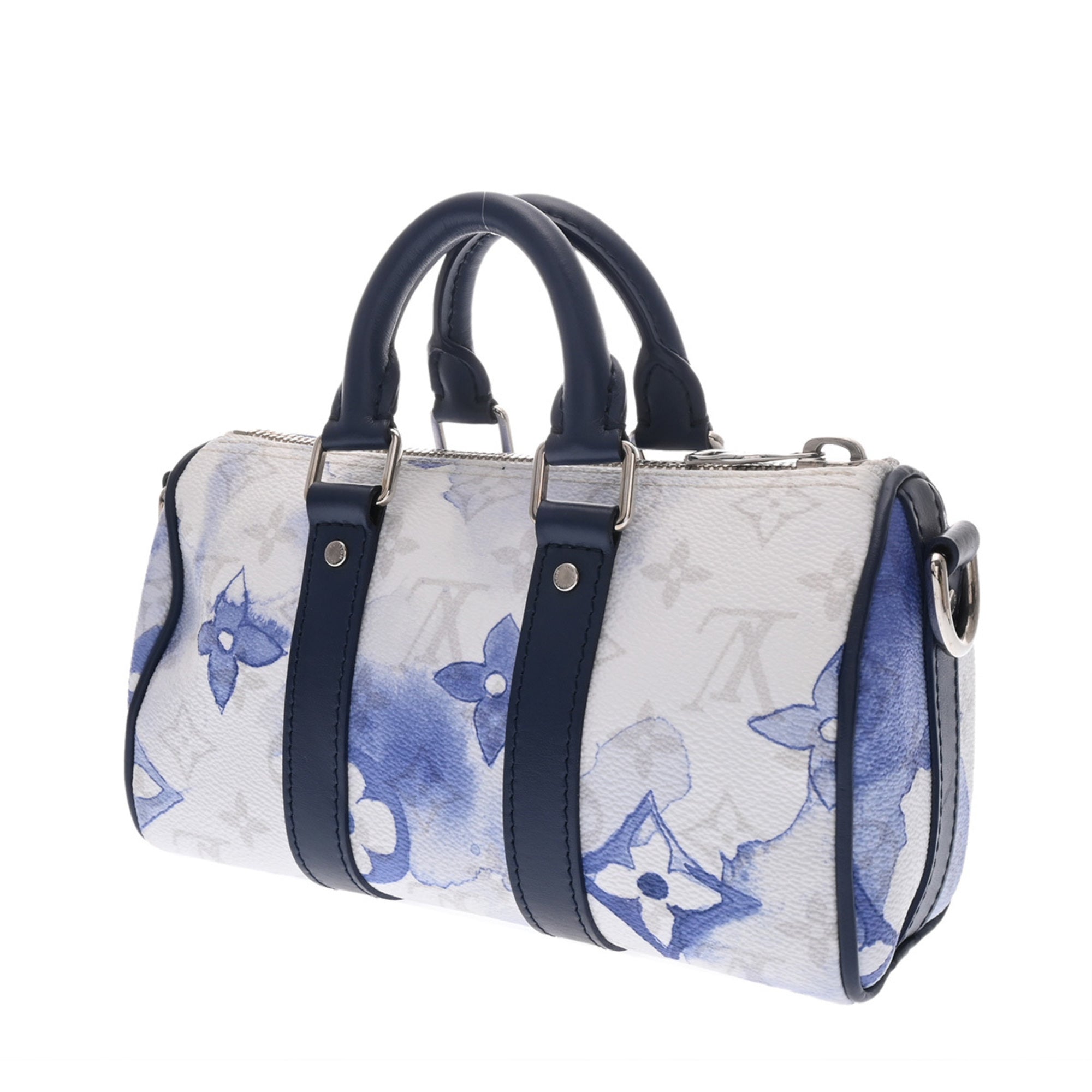 Louis Vuitton Blue White Monogram Canvas Handbag (Pre-Owned)