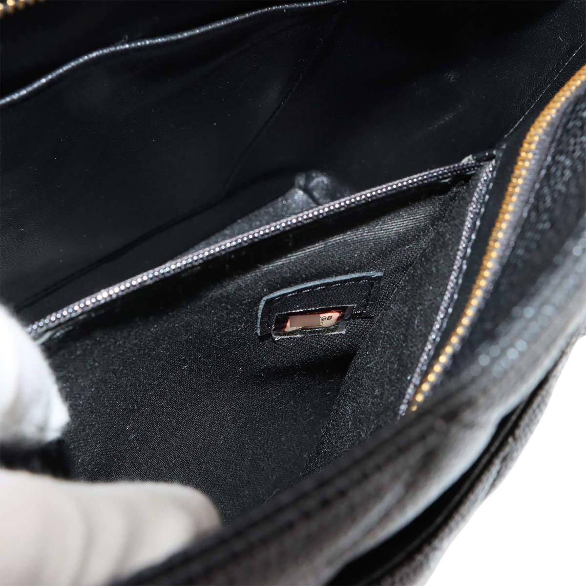 Chanel Black Grained Calfskin Handbag Tote Bag (Pre-Owned)
