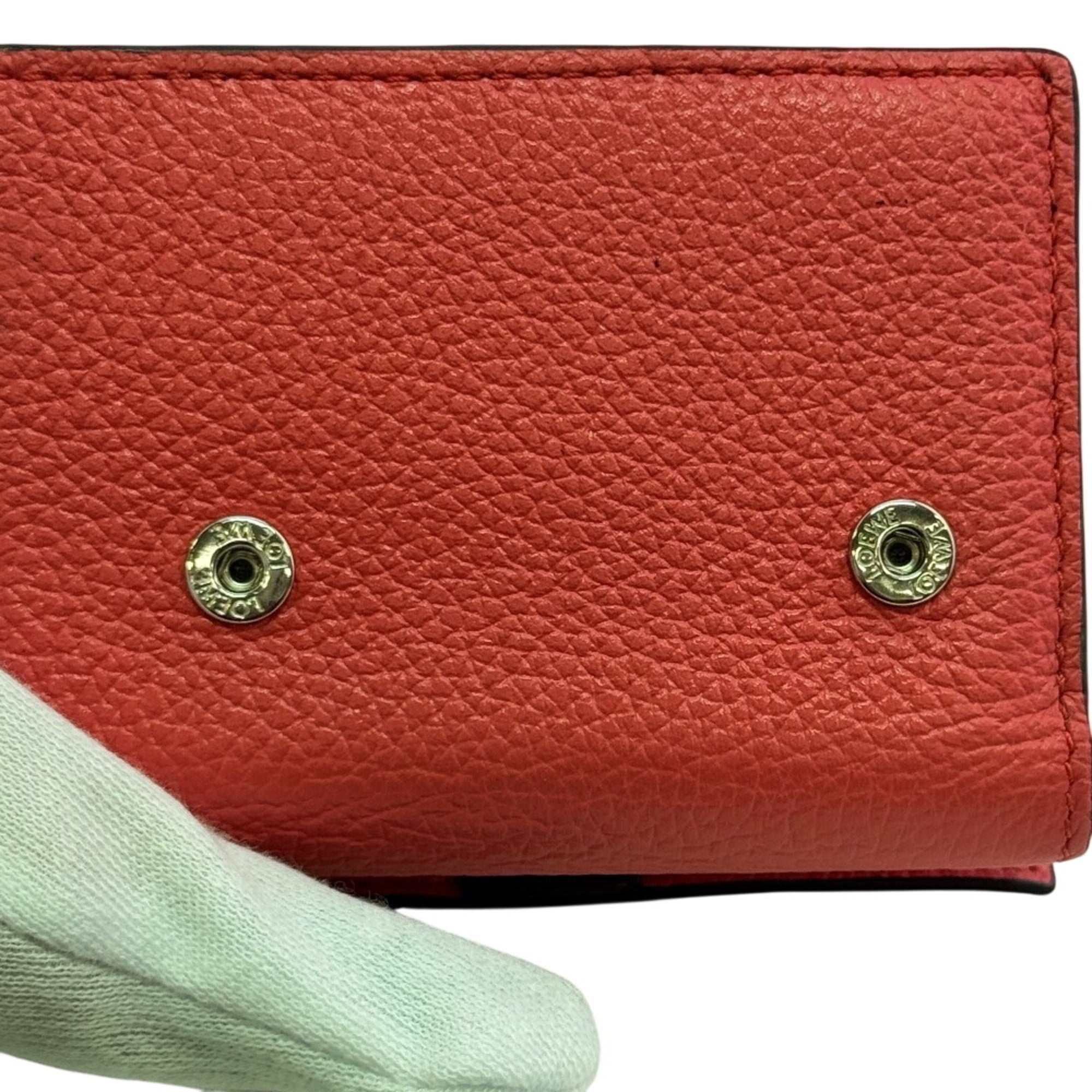 Loewe Brown Pink Leather Wallet (Tri-Fold) (Pre-Owned)
