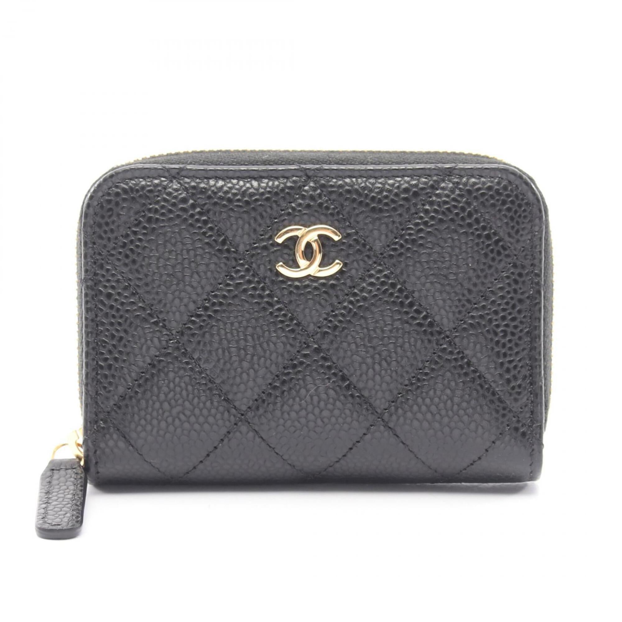 Chanel Black Leather Coin Purse/Coin Case (Pre-Owned)
