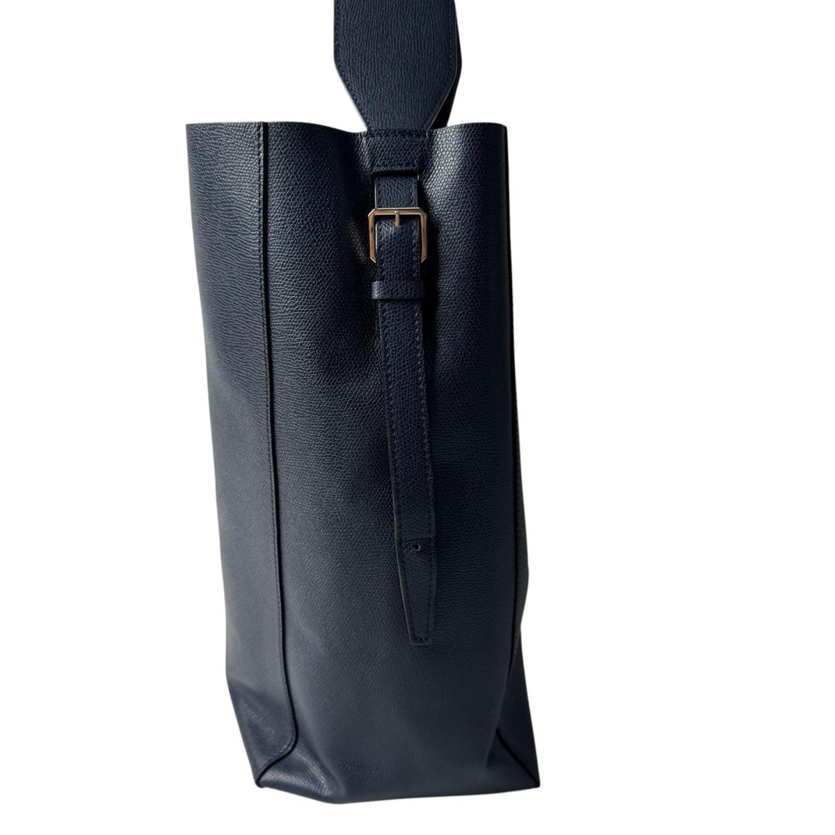 Valextra Navy Leather Pouch Tote Bag (Pre-Owned)
