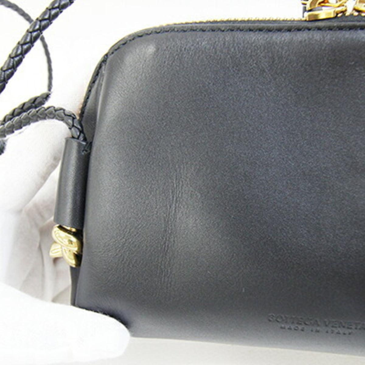 Bottega Veneta Black Leather Pochette Pouch Shoulder Bag (Pre-Owned)