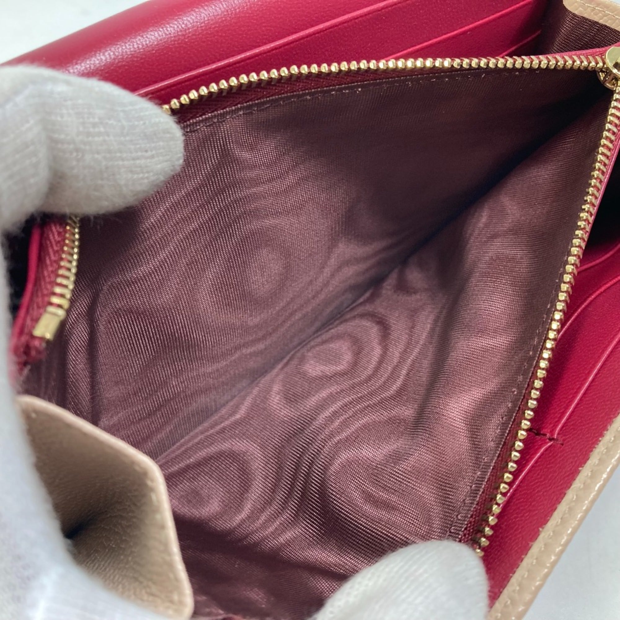 Bvlgari Pink Leather Wallet (Bi-Fold) (Pre-Owned)