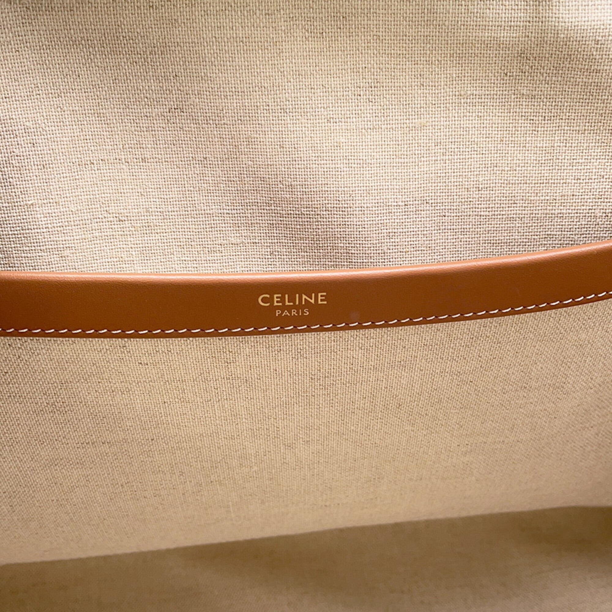 Celine Ivory Canvas Handbag Tote Bag (Pre-Owned)
