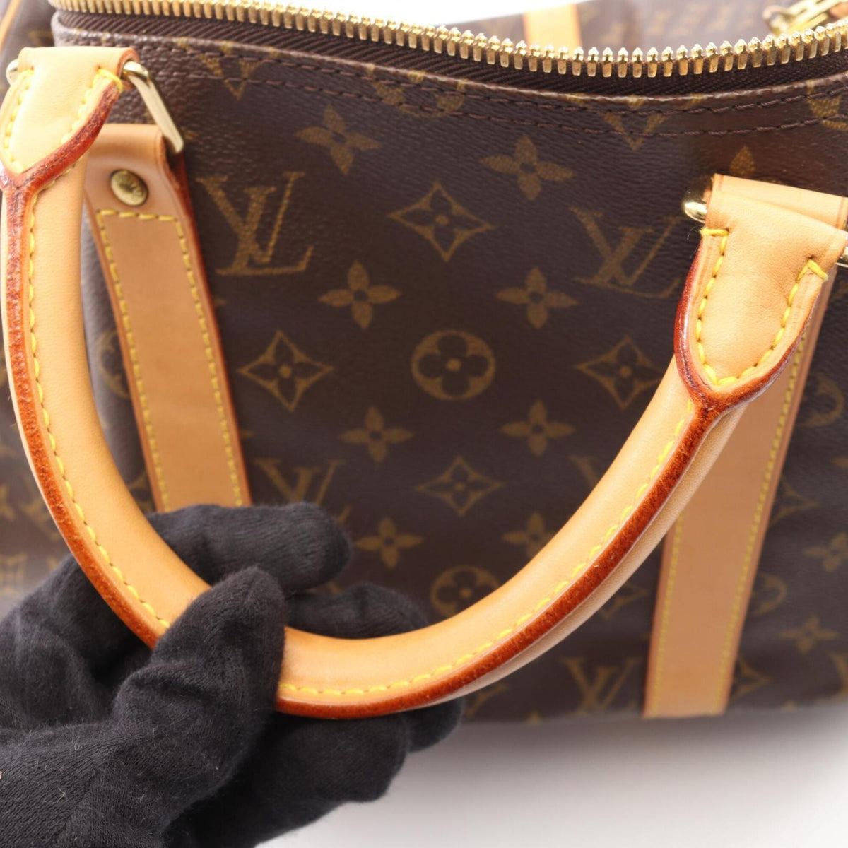 Louis Vuitton Brown Coated Canvas Leather Boston Bag Handbag (Pre-Owned)