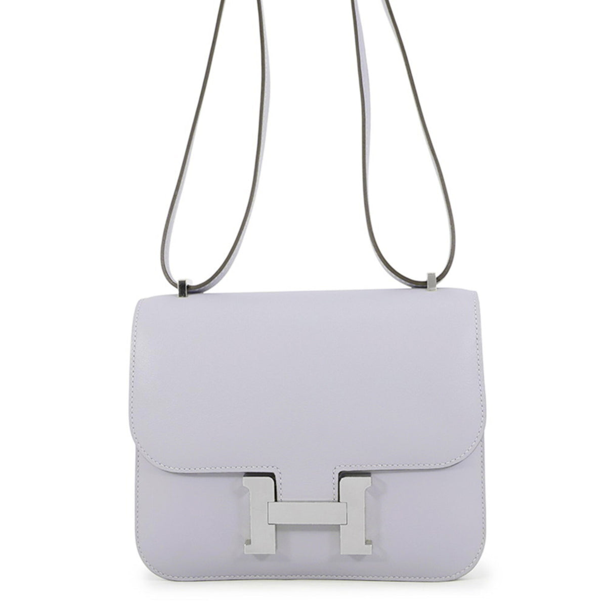 Hermes Constance Silver Swift Leather Handbag Shoulder Bag (Pre-Owned)