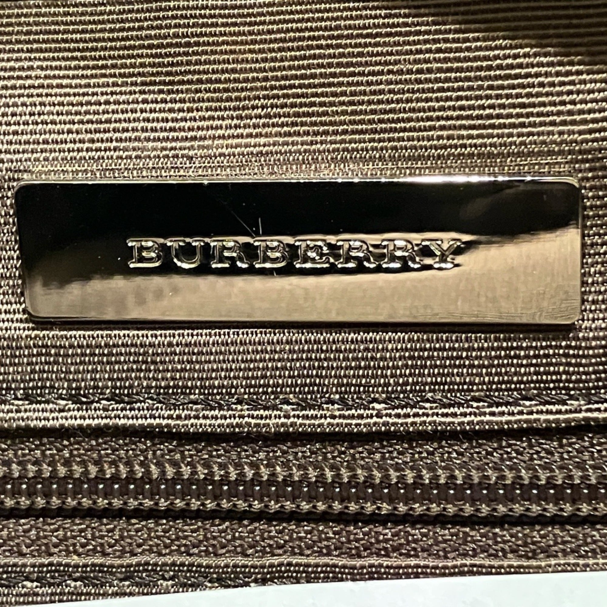 Burberry Brown Canvas Leather Shoulder Bag (Pre-Owned)