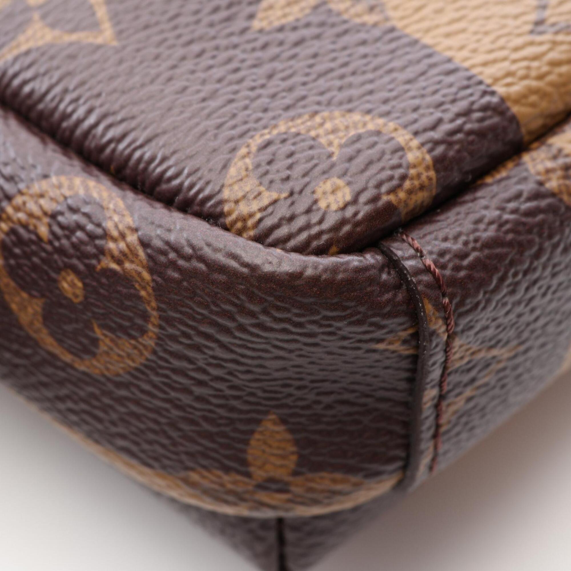 Louis Vuitton Brown Pvc Coated Canvas Leather Handbag Pouch Shoulder Bag (Pre-Owned)