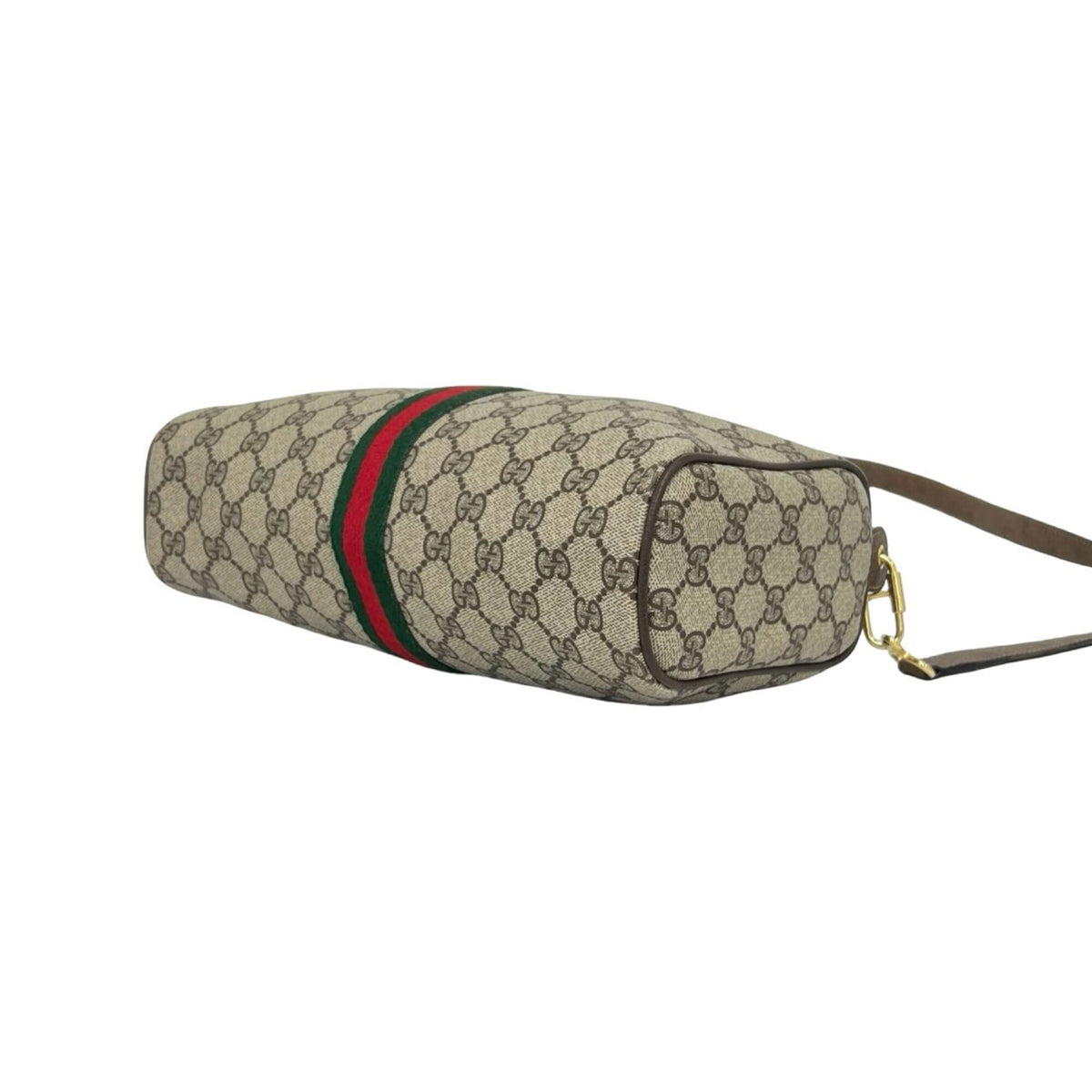 Gucci Brown Green Red Color Leather Pvc Pochette Shoulder Bag (Pre-Owned)