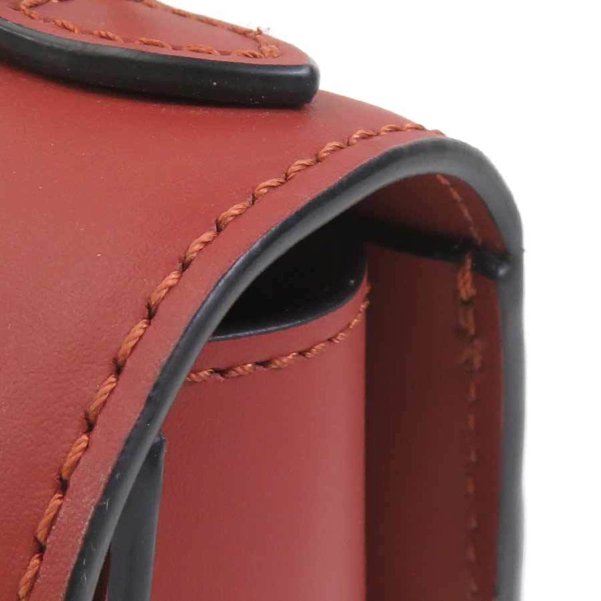 Longchamp Red Brown Leather Shoulder Bag (Pre-Owned)