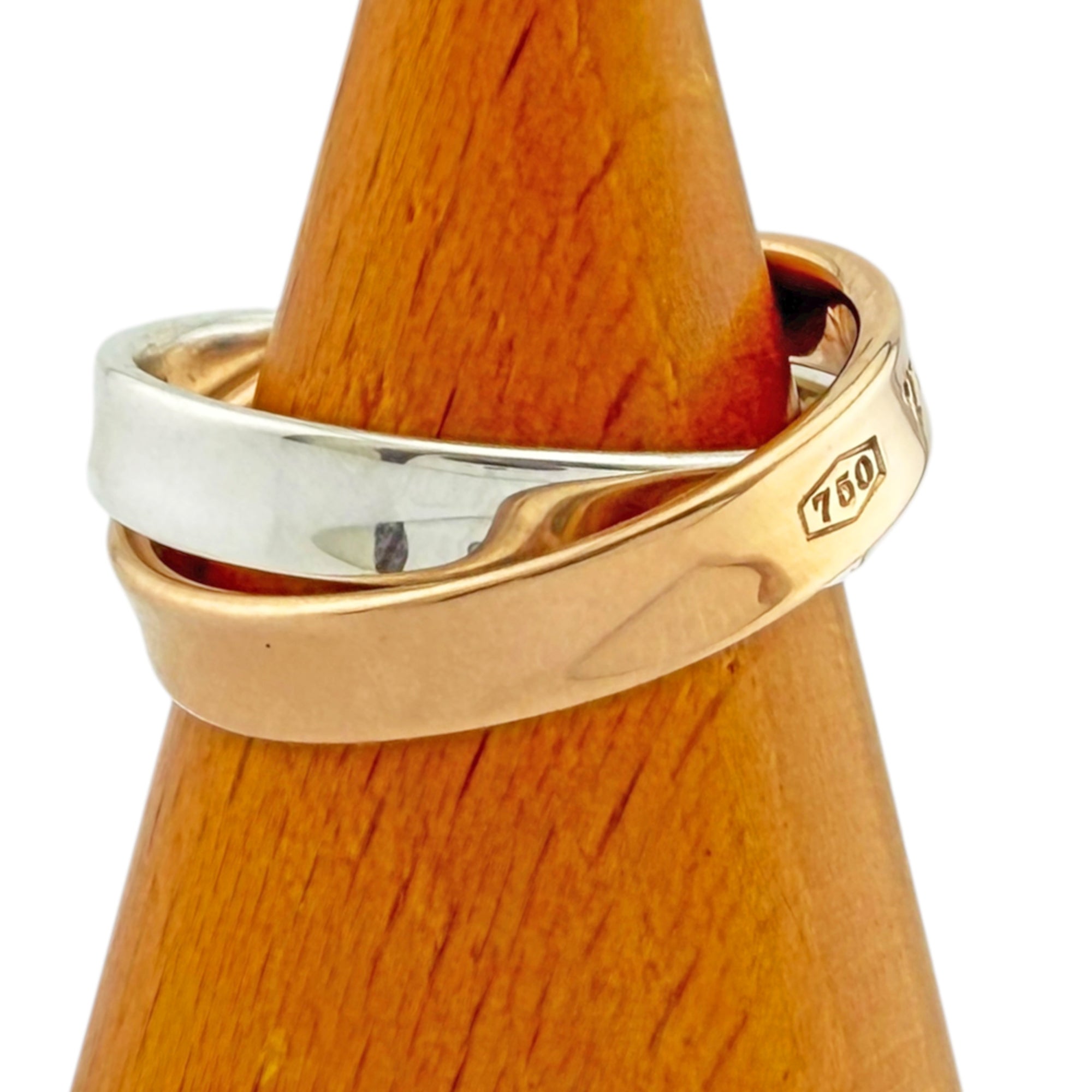 Tiffany Silver Pink Gold Pink Gold (18K) Silver 925 Band Ring (Pre-Owned)