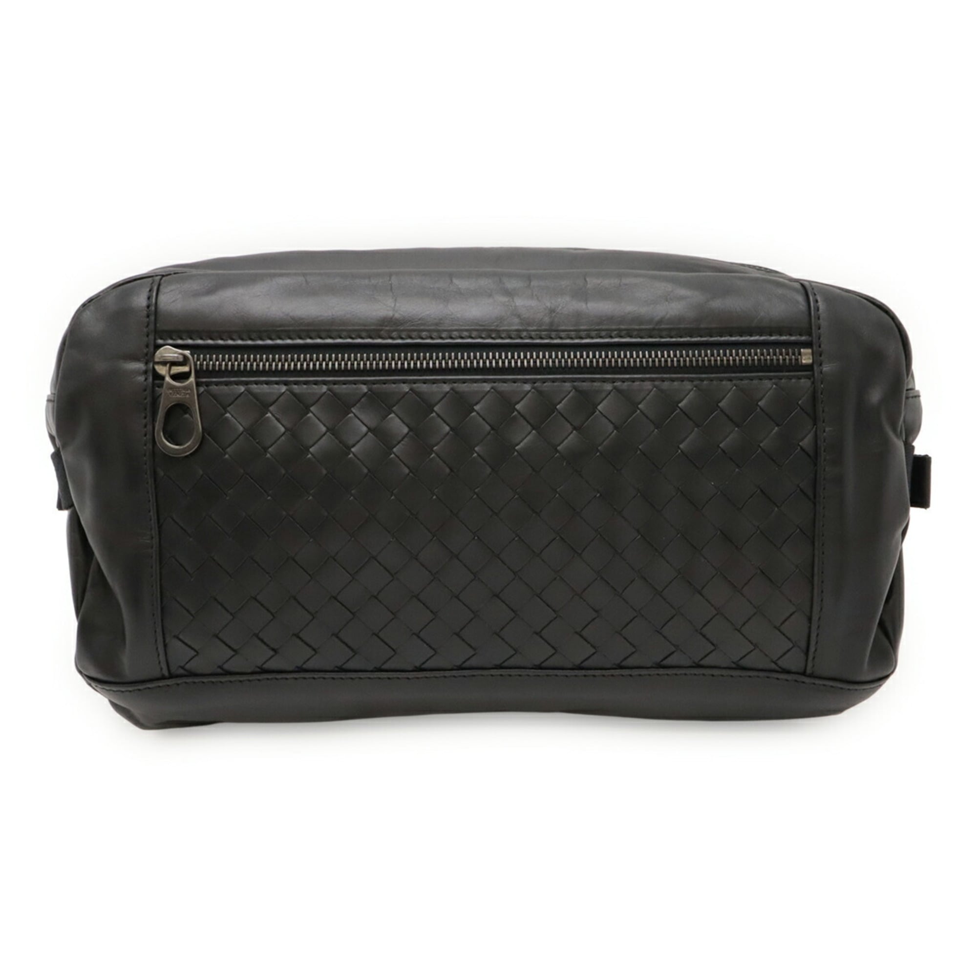Bottega Veneta Intrecciato Black Leather Sling Bag (Pre-Owned)