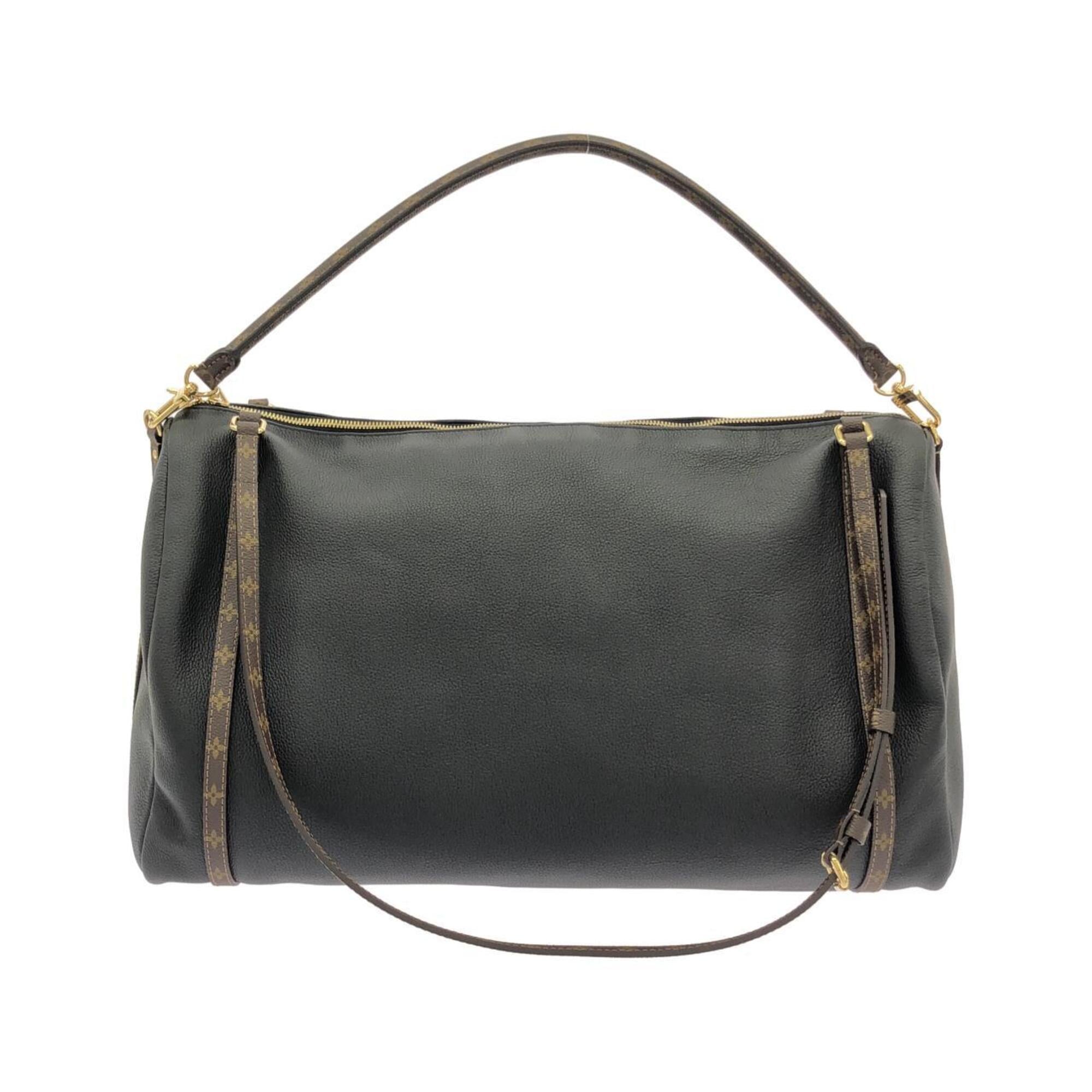 Louis Vuitton Black Leather Handbag Shoulder Bag (Pre-Owned)