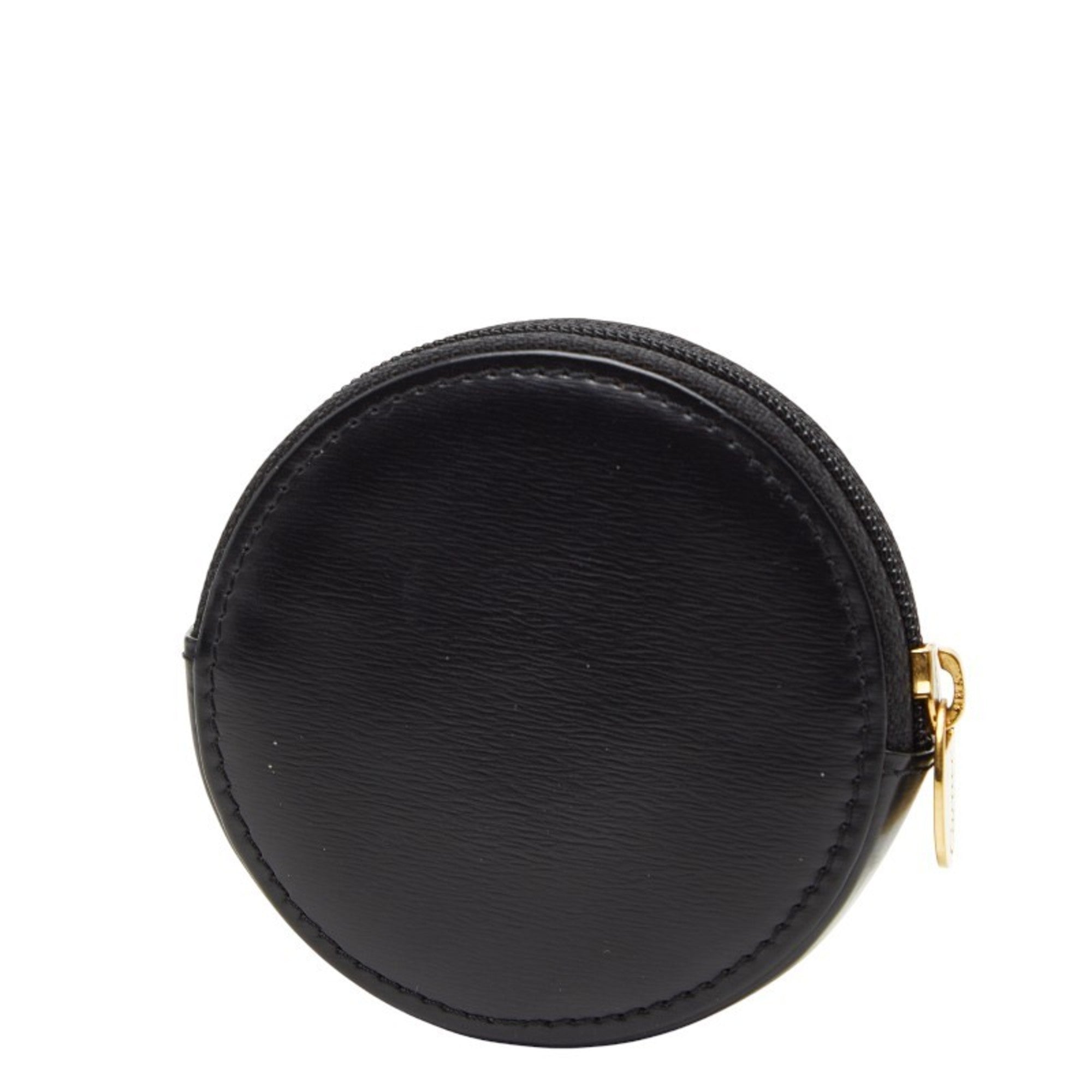 Cartier Gold Black Leather Coin Purse/Coin Case (Pre-Owned)
