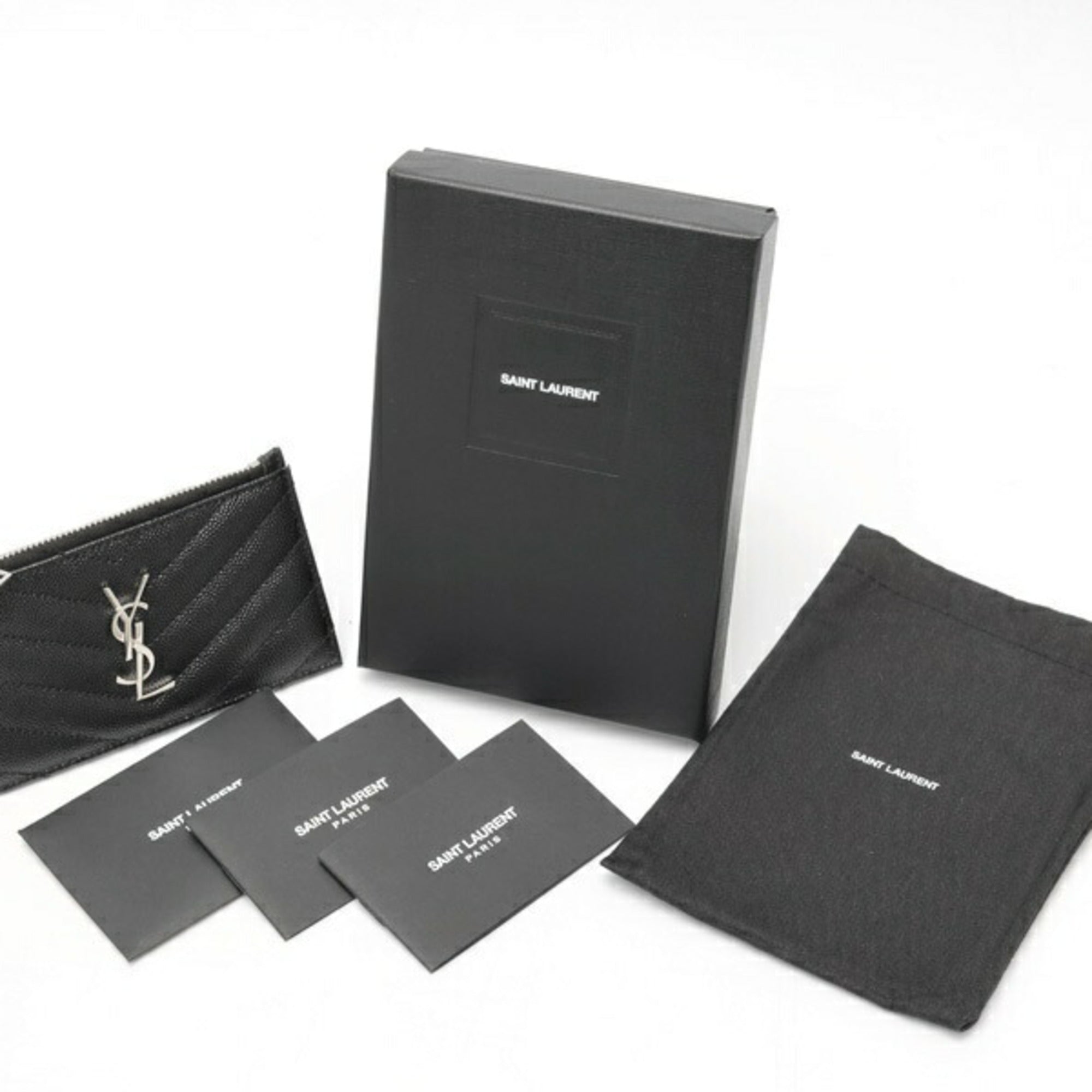 Saint Laurent Black Leather Coin Purse/Coin Case (Pre-Owned)