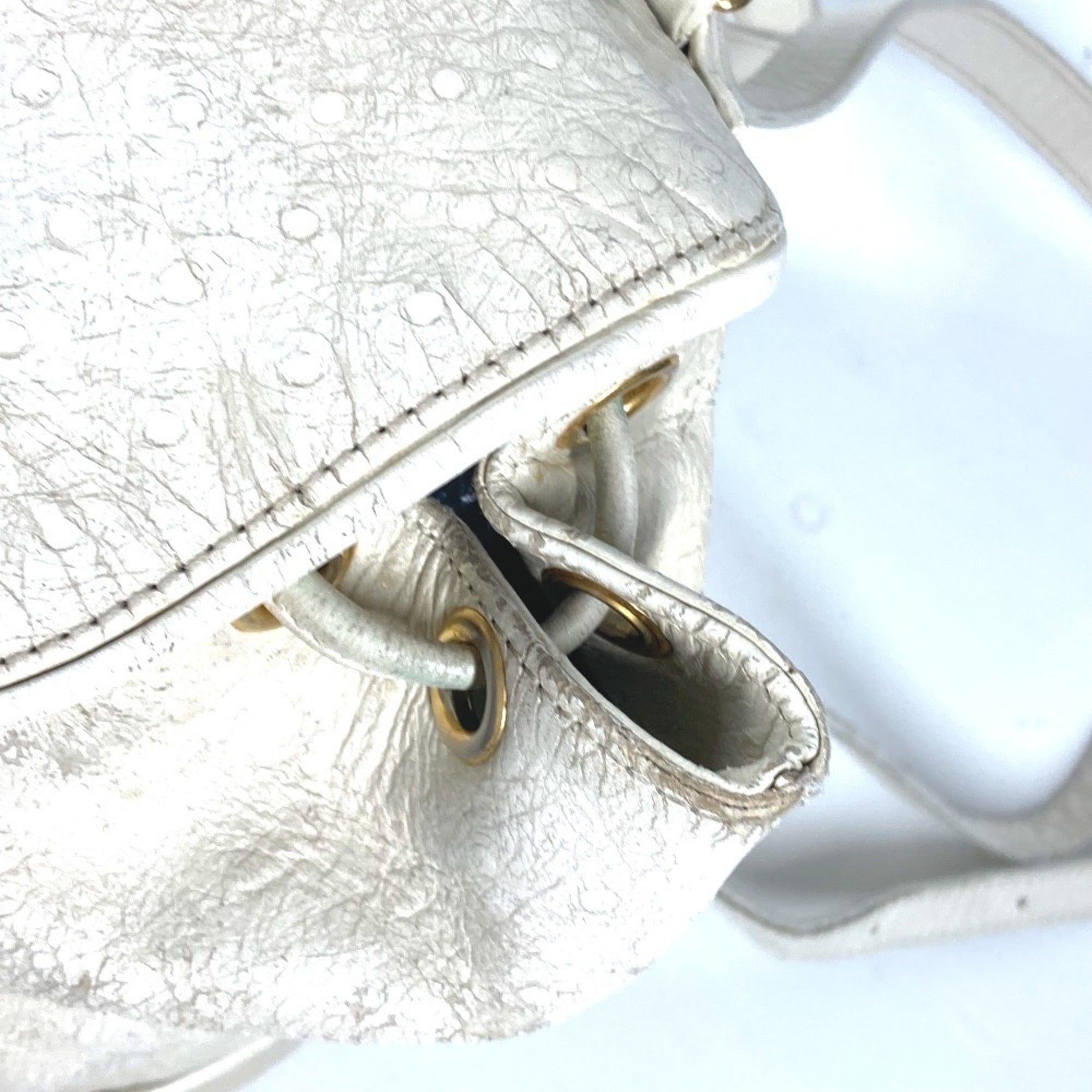 Versace Gold Ivory Leather Backpack (Pre-Owned)