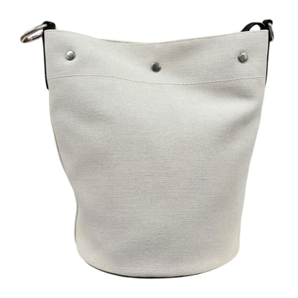 Saint Laurent Beige Black Canvas Leather Shoulder Bag (Pre-Owned)