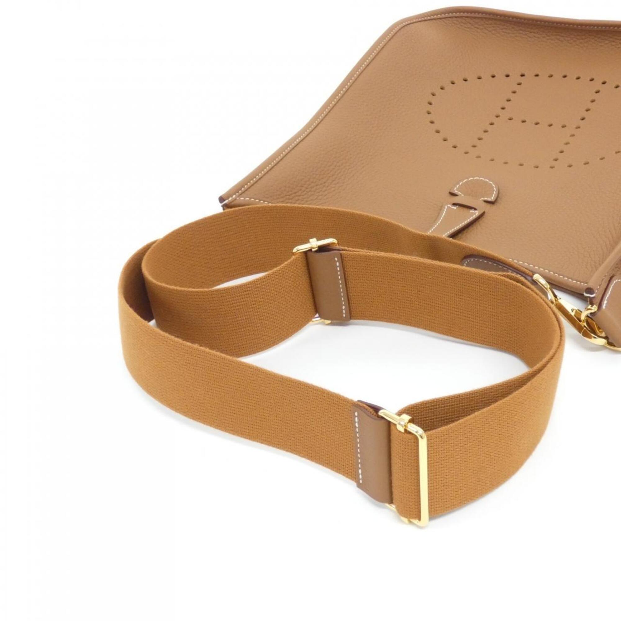 Hermes Gold Taurillon Clemence Leather Shoulder Bag (Pre-Owned)