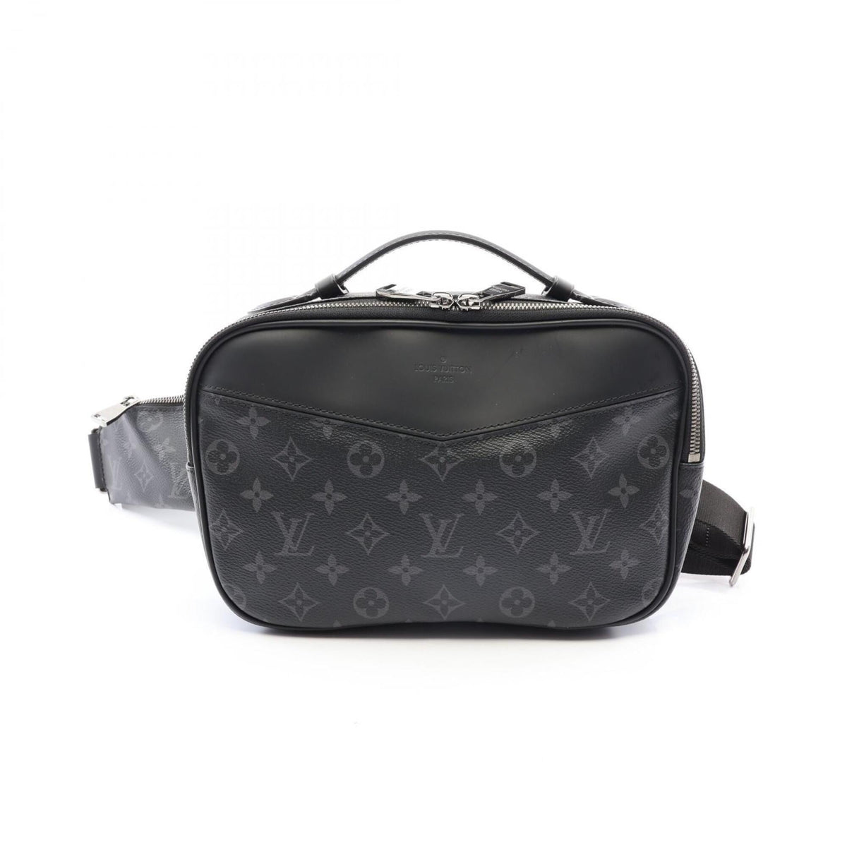 Louis Vuitton Black Coated Canvas Leather Fanny Pack Handbag (Pre-Owned)