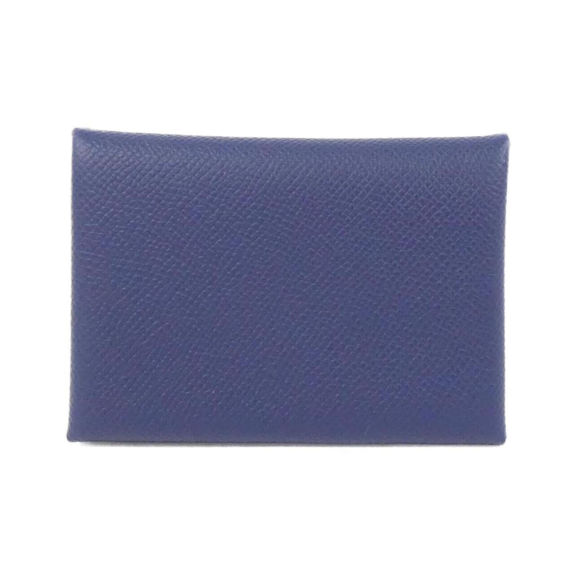 Hermes Blue Navy Epsom Leather Coin Purse/Coin Case (Pre-Owned)