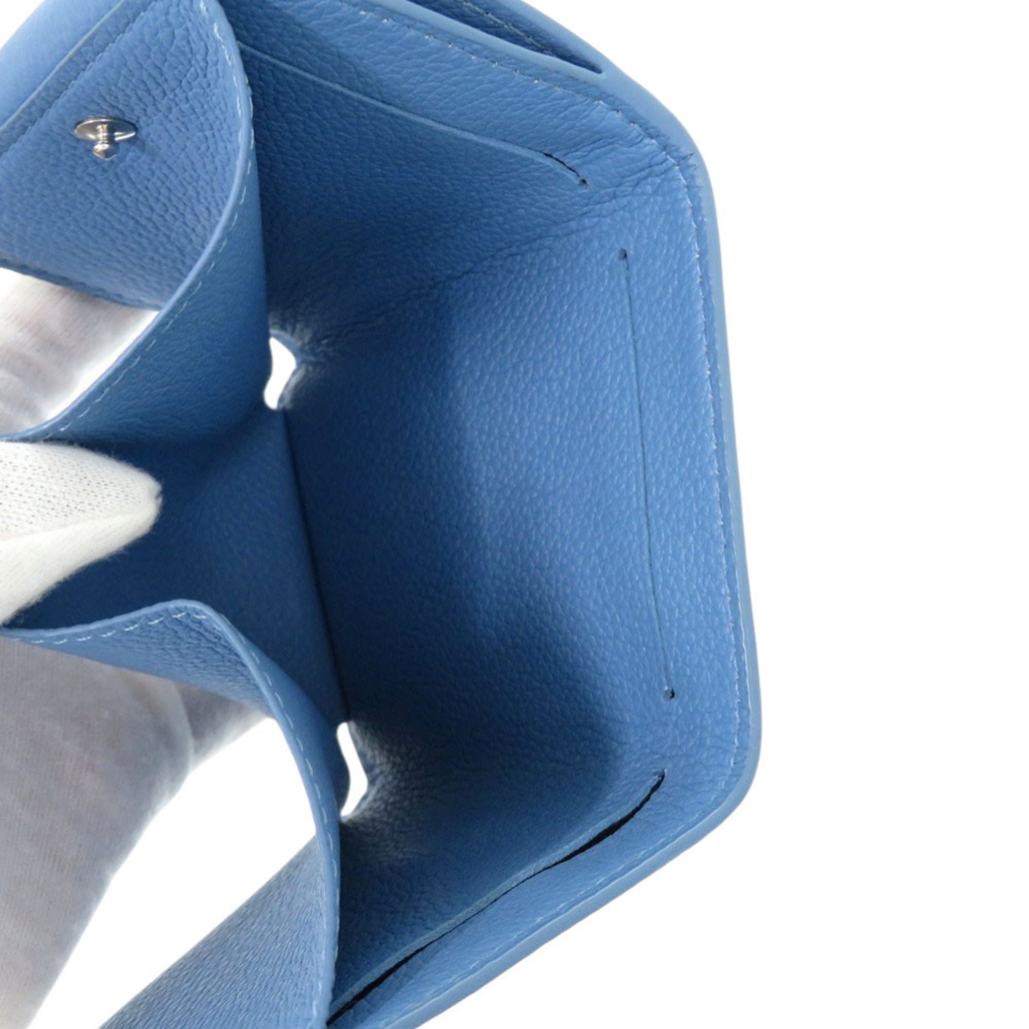 Louis Vuitton Blue Leather Wallet (Tri-Fold) (Pre-Owned)