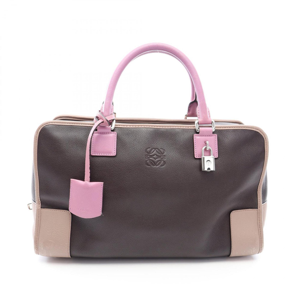 Loewe Beige Brown Purple Leather Handbag (Pre-Owned)