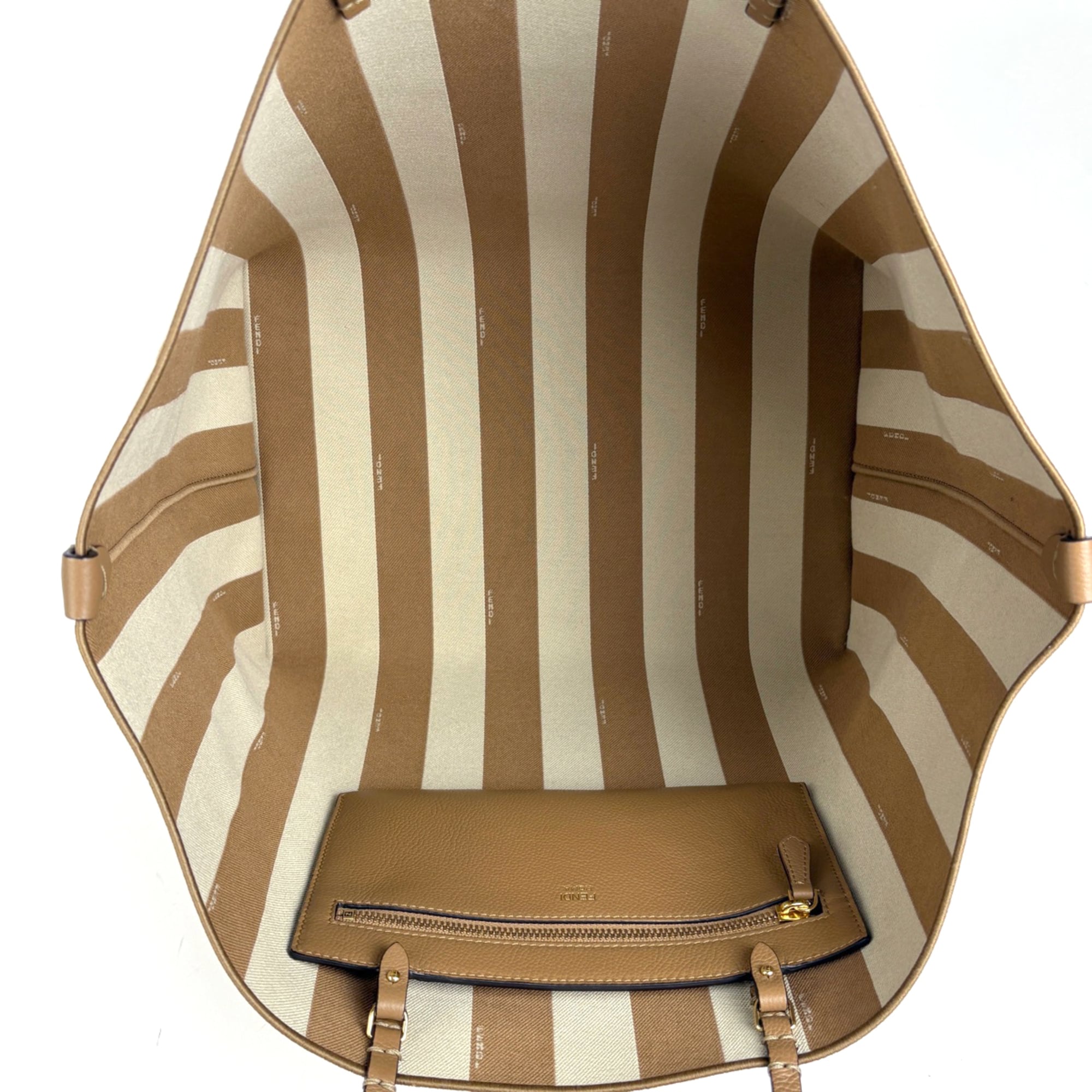 Fendi Beige Canvas Leather Tote Bag (Pre-Owned)