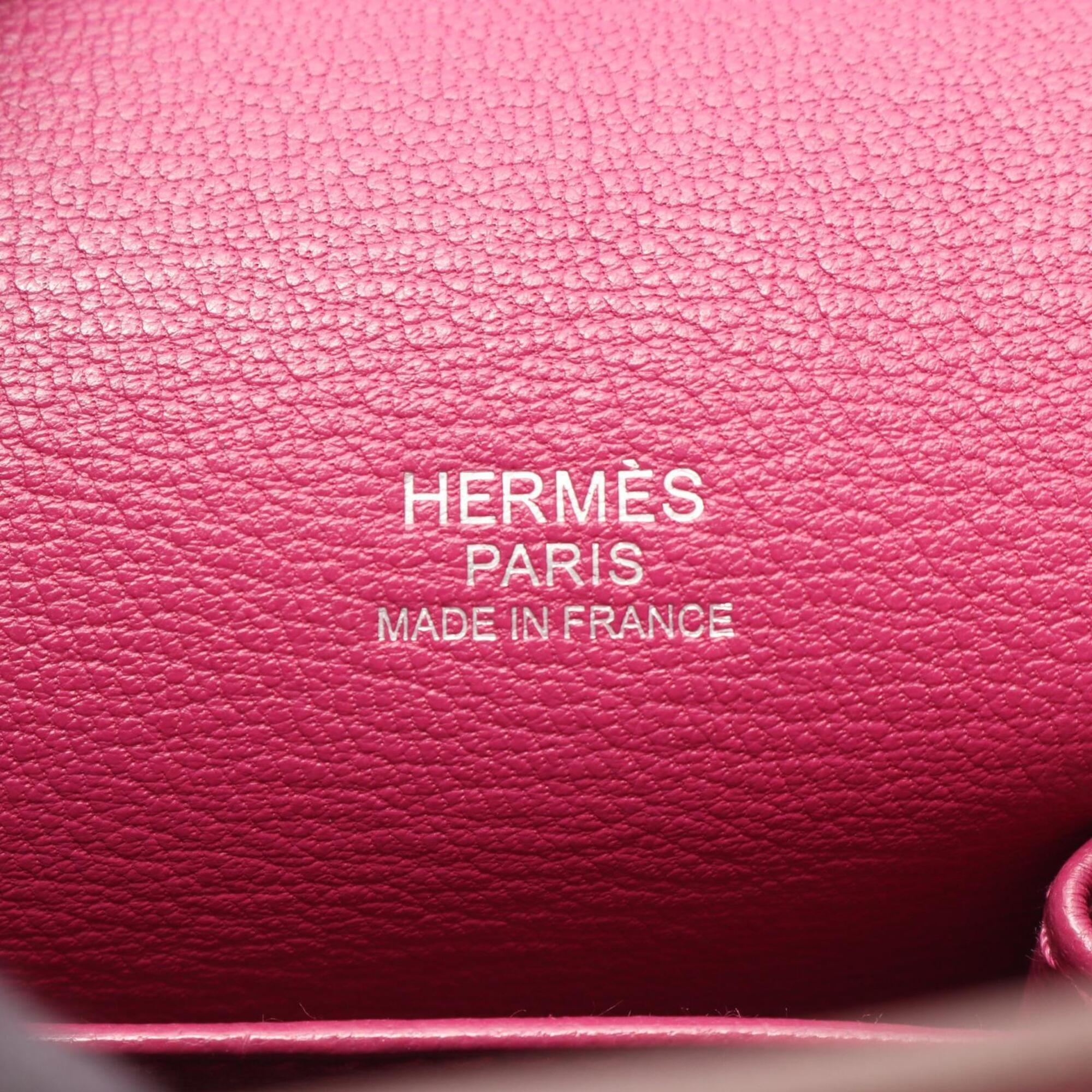 Hermes Pink Tosca Taurillon Clemence Leather Leather Handbag Shoulder Bag (Pre-Owned)