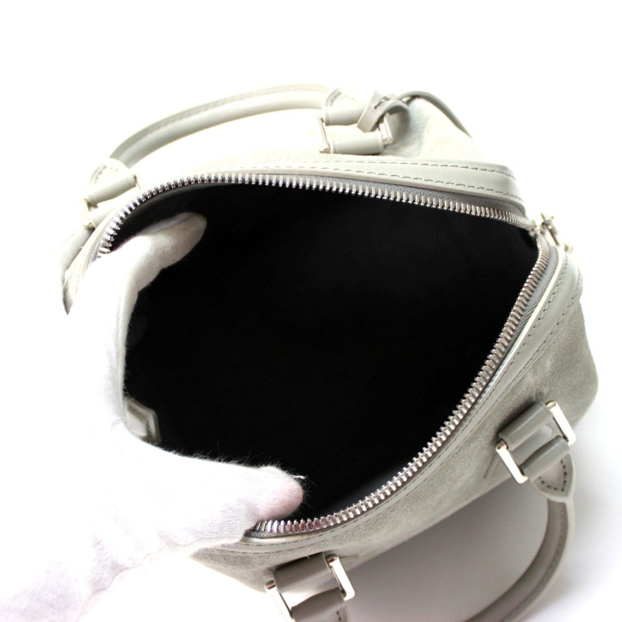 Louis Vuitton Gray Leather Handbag (Pre-Owned)