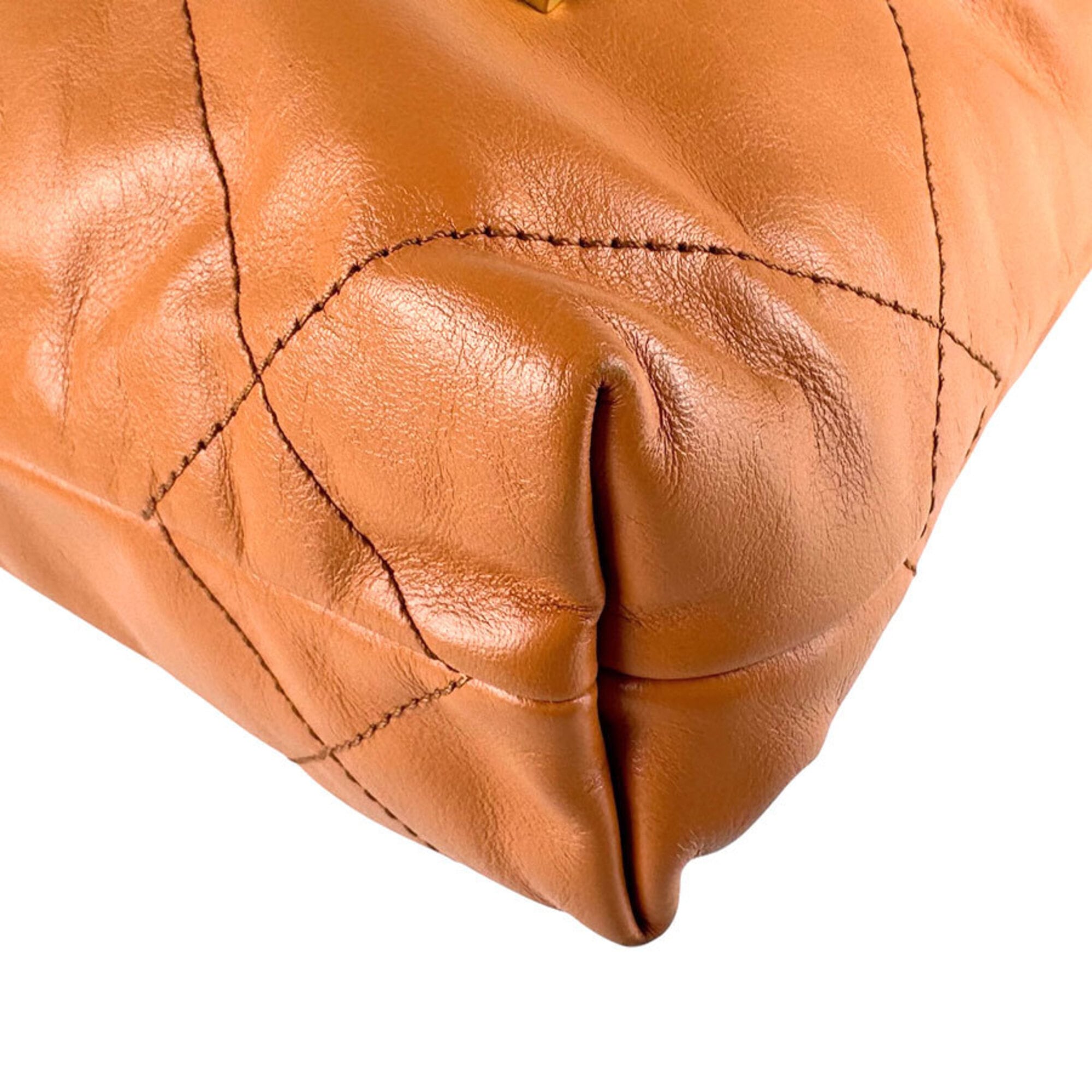 Chanel Orange Leather Shoulder Bag (Pre-Owned)