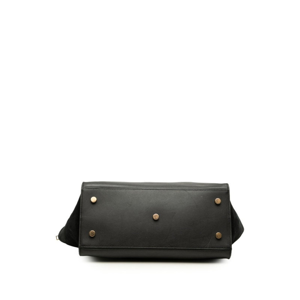 Saint Laurent Black Leather Suede Handbag Shoulder Bag (Pre-Owned)