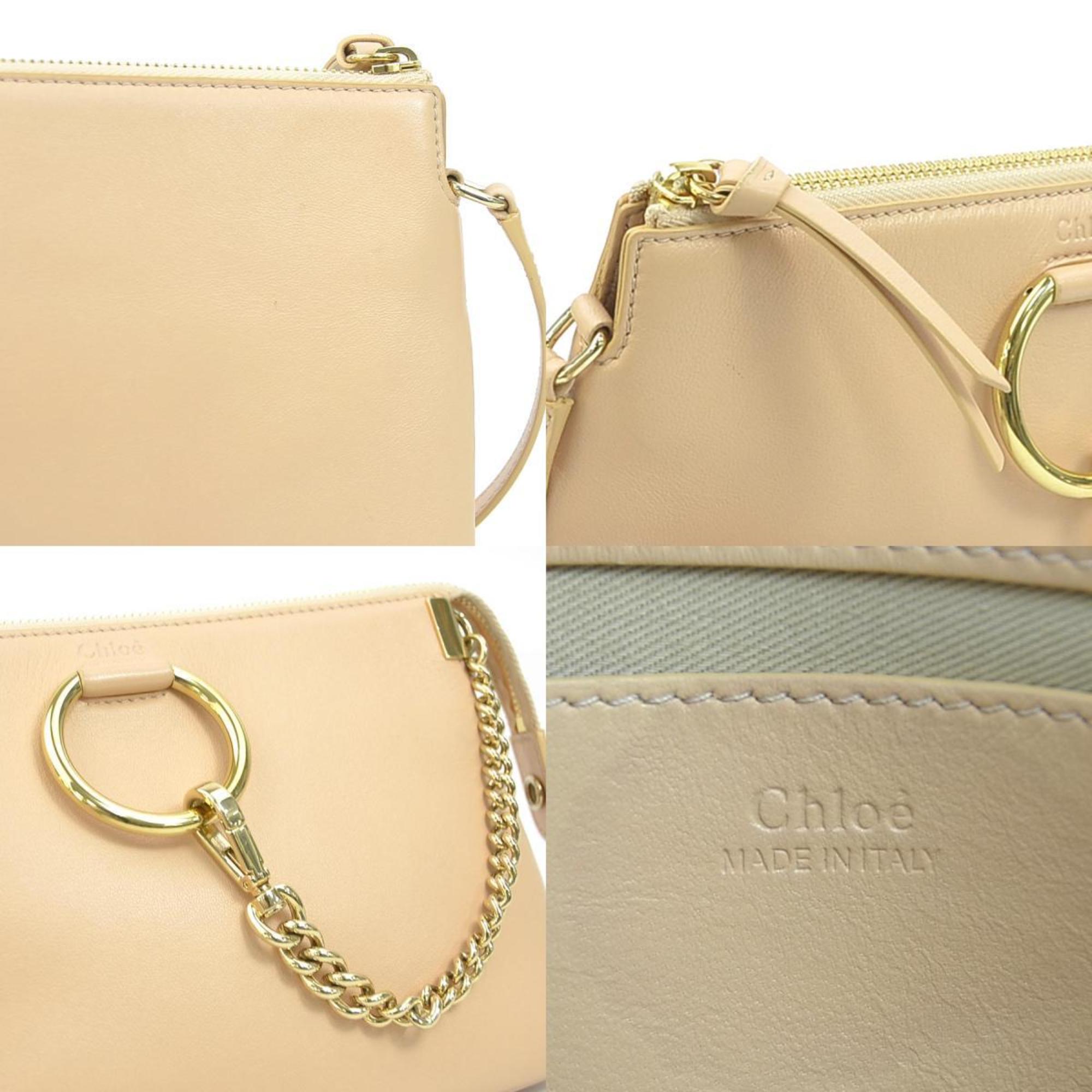 Chloé Pink Beige Leather Shoulder Bag (Pre-Owned)
