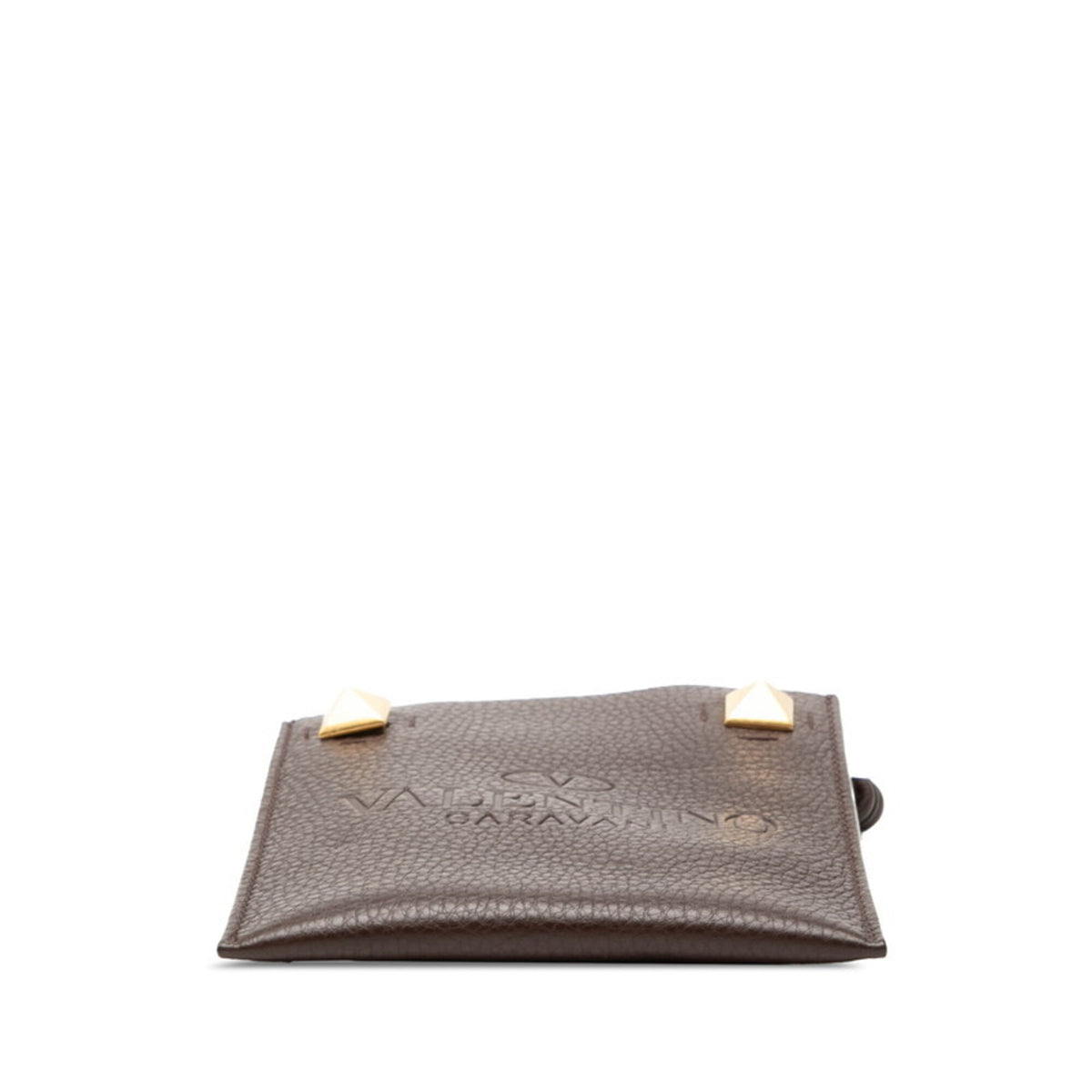 Valentino Brown Leather Pochette Shoulder Bag (Pre-Owned)