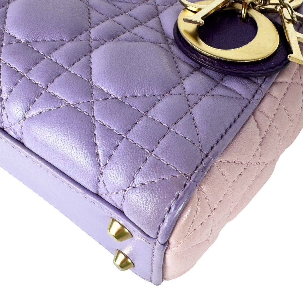 Christian Dior Pink Purple Leather Handbag Shoulder Bag (Pre-Owned)